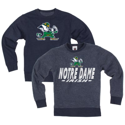  Notre Dame Fighting Irish Wes & Willy Youth Reversible Sweatshirt - Navy