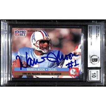 NFL】 WARREN MOON ウォーレン 忙しない ムーン QB 直筆サイン 直書き