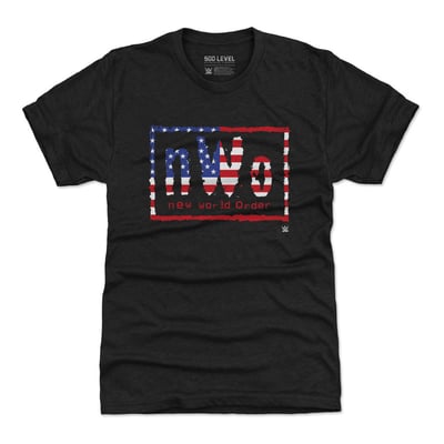 nWo 500 Level American Flag Tri-Blend T-Shirt - Black