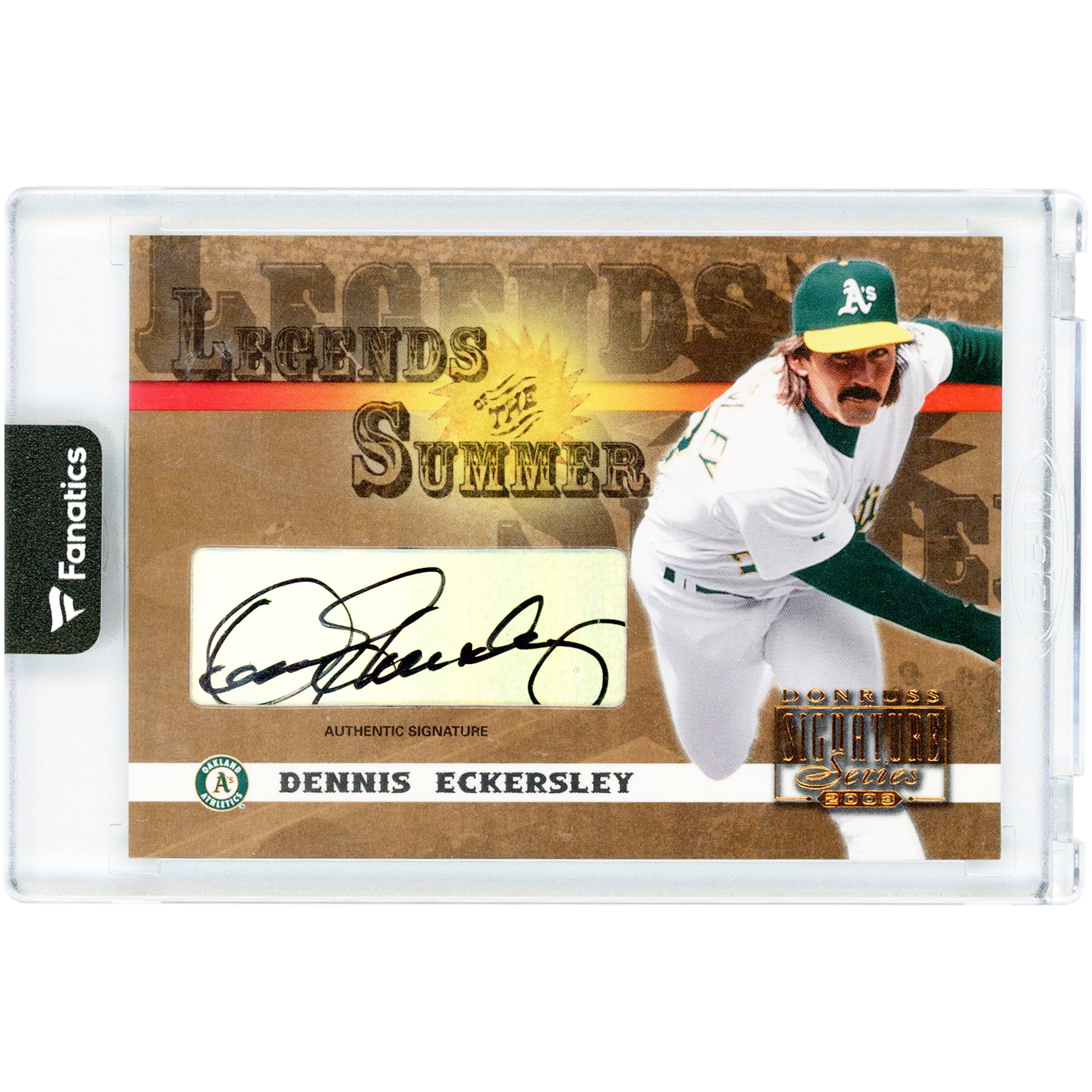 Carte autographiée de Dennis Eckersley (Oakland Athletics) - Série Légendes de l'été 2003 Donruss Signature Series #LS-11