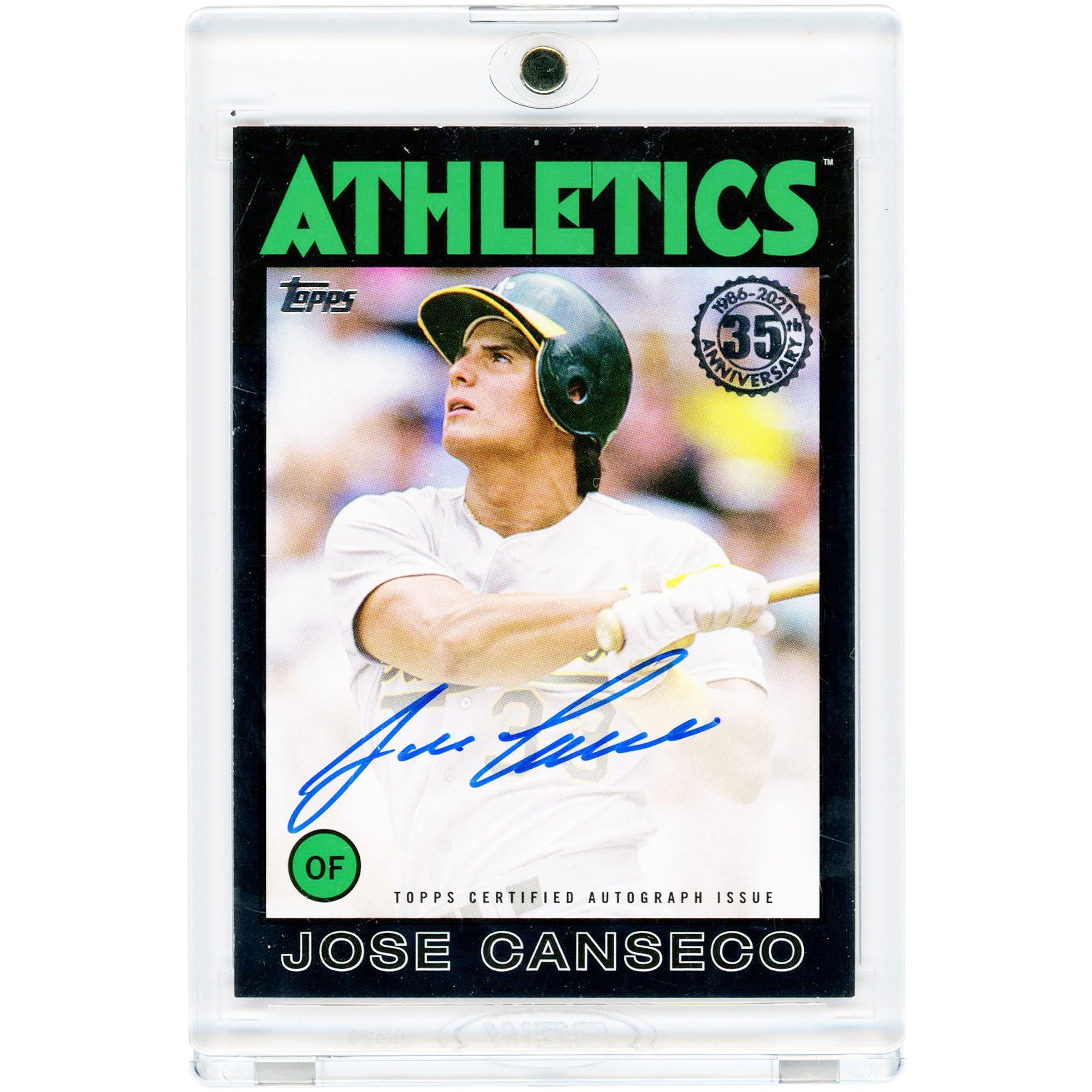 Jose Canseco Oakland Athletics Autographed 2021 Topps Black '86 Topps Design #86A-JC #175/199 Card