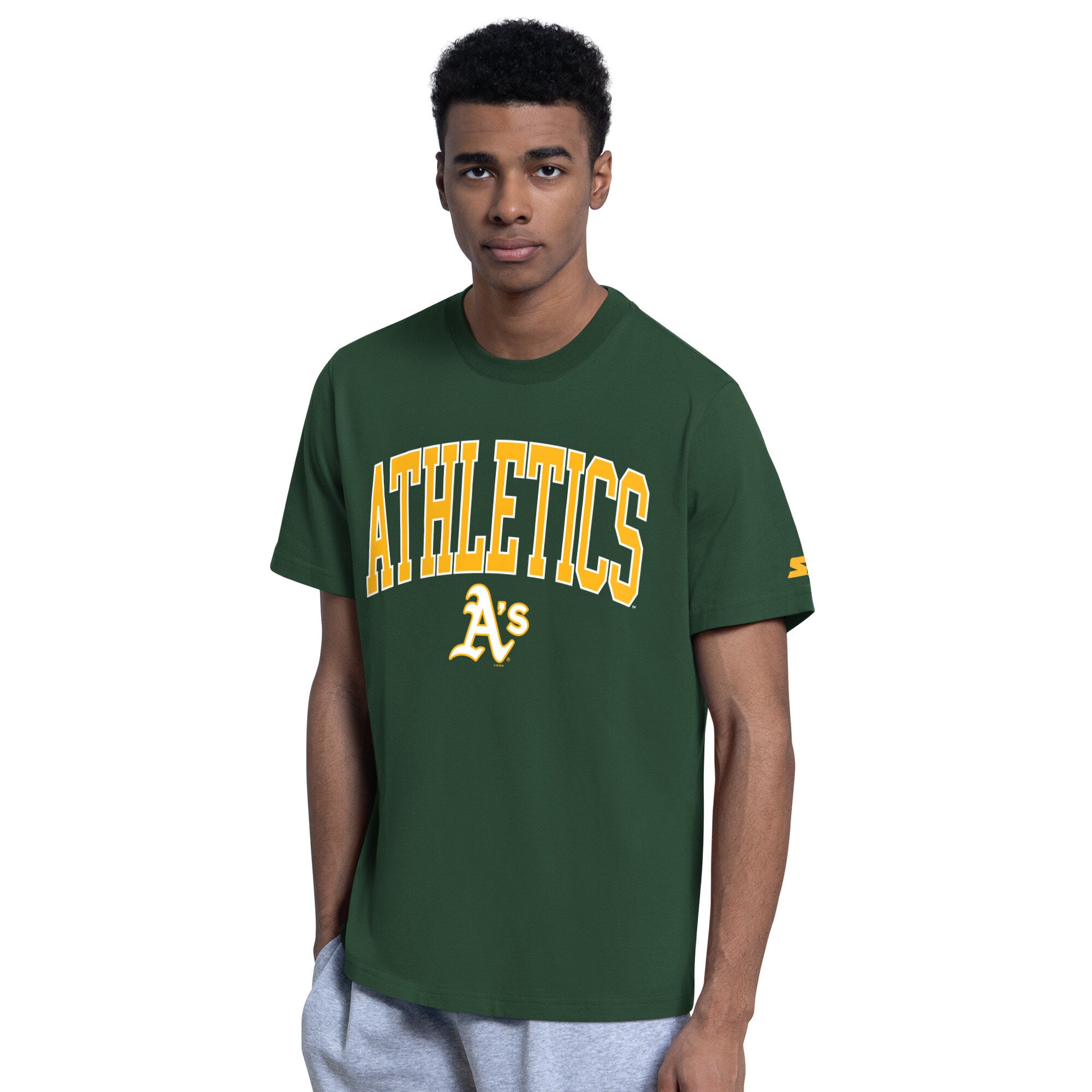 Ensemble sweat à capuche et t-shirt Starter Green Oakland Athletics Cooperstown Collection pour homme