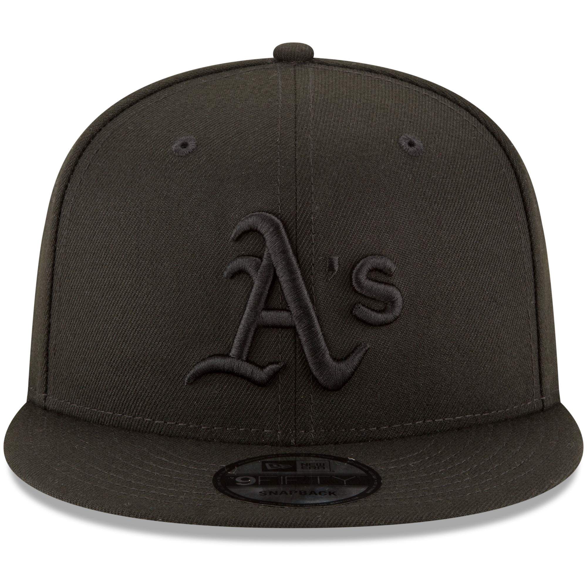 Oakland Athletics New Era Black on Black 9FIFTY Team Snapback