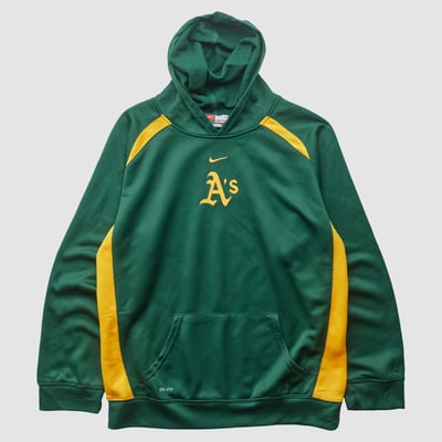 Oakland Athletics Nike 2000s Hooded Pullover Sweatshirt - Green - Yth L by Fanatics Real Vintage