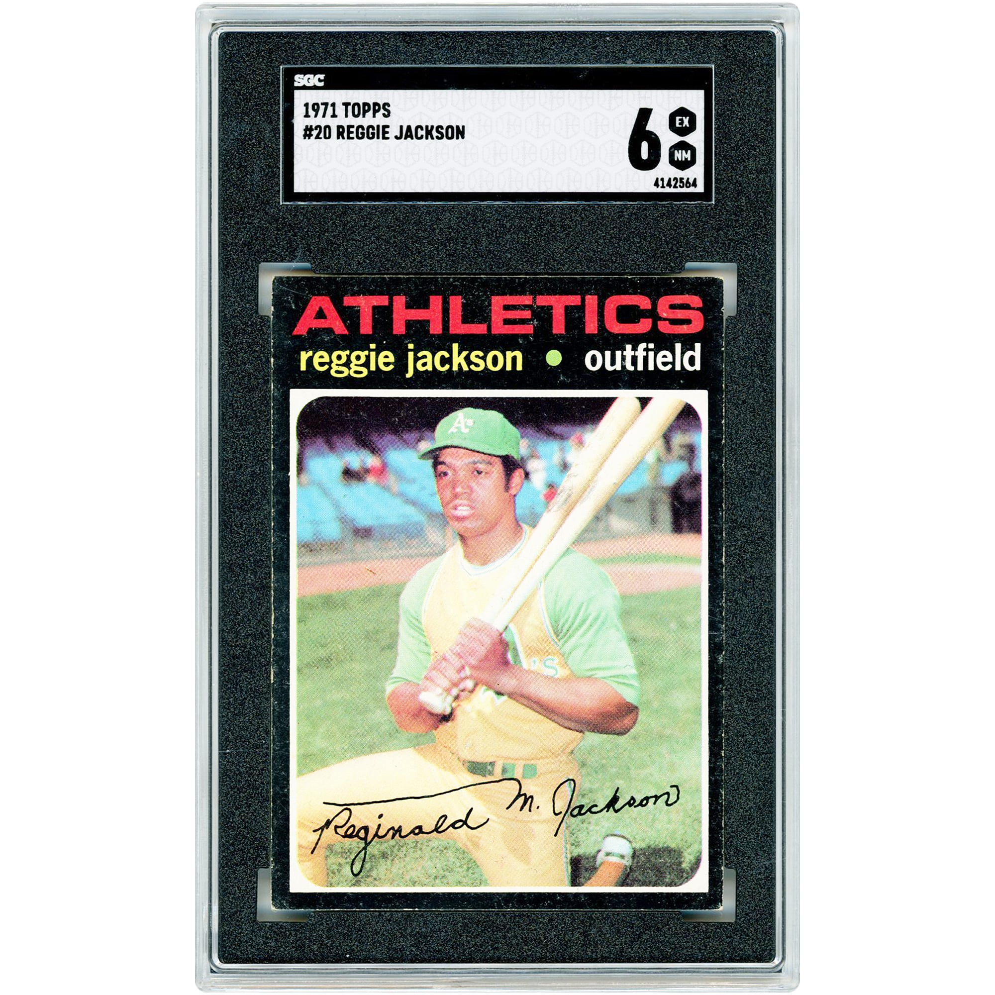 Reggie Jackson Oakland Athletics 1971 Topps #20 SGC Authenticated 6 Card