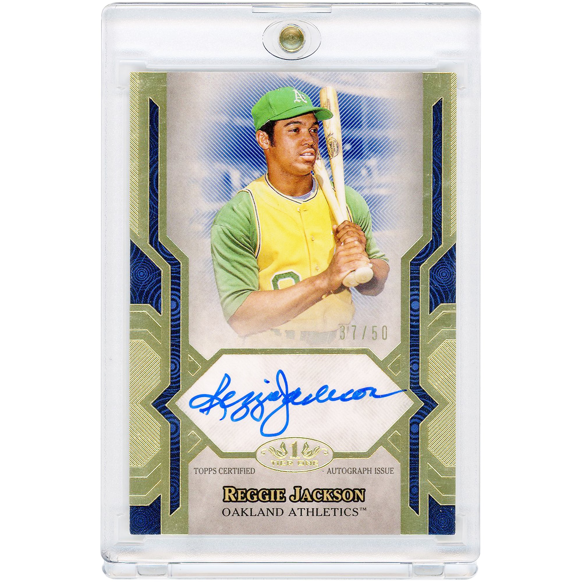 Carte autographiée de Reggie Jackson (Oakland Athletics) 2021 Topps Tier One Next Level #NLA-RJA #37/50