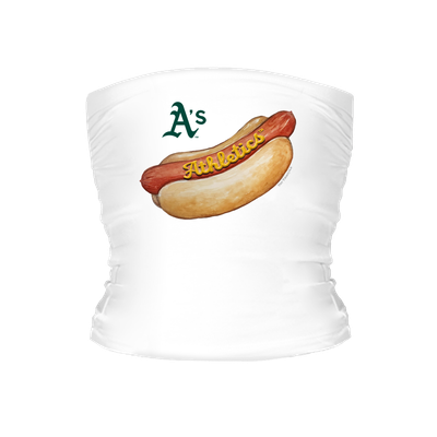 Oakland Athletics Tiny Turnip Women's Hot Dog Tube Top - White