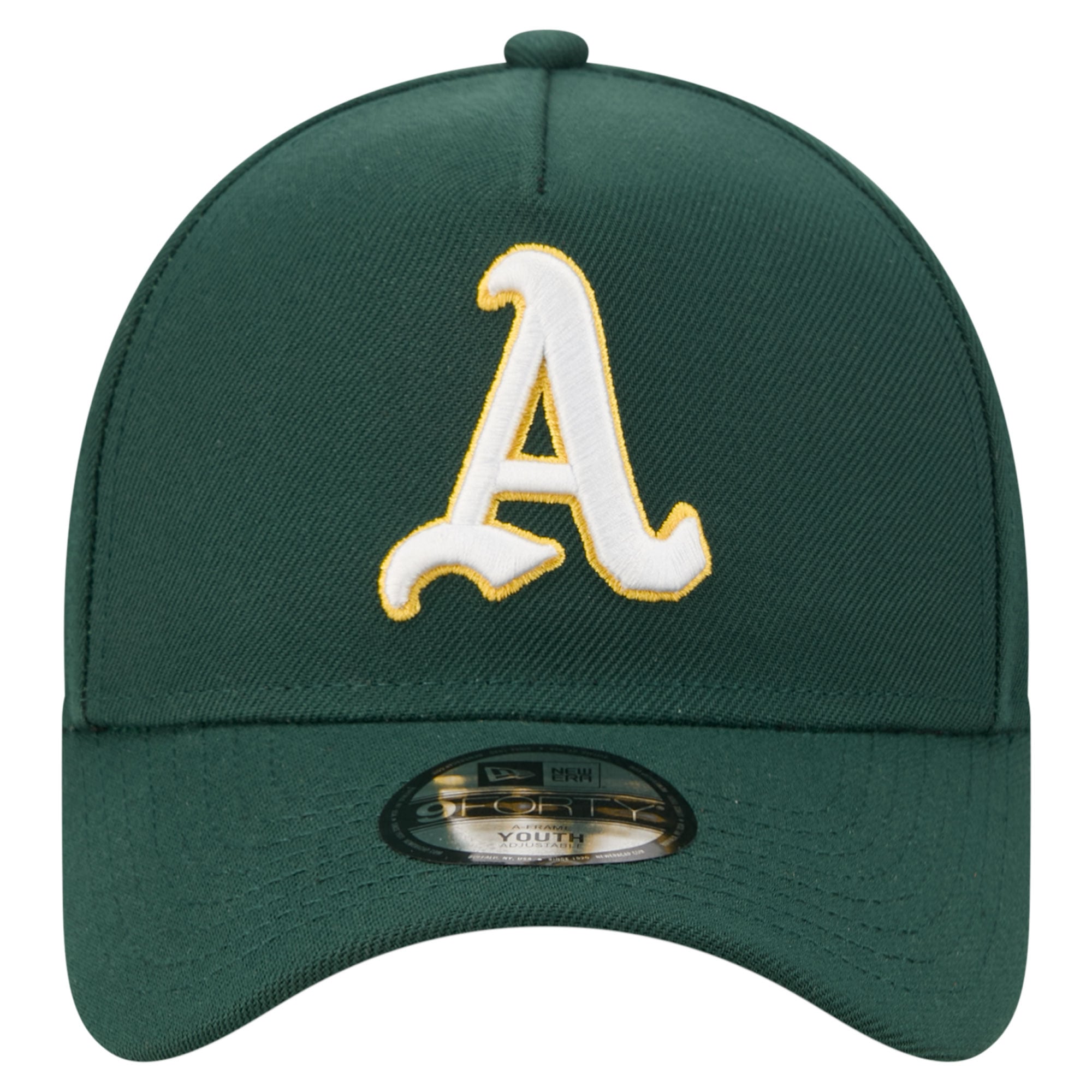 Casquette ajustable New Era verte Oakland Athletics Cooperstown Logo 9FORTY pour jeunes