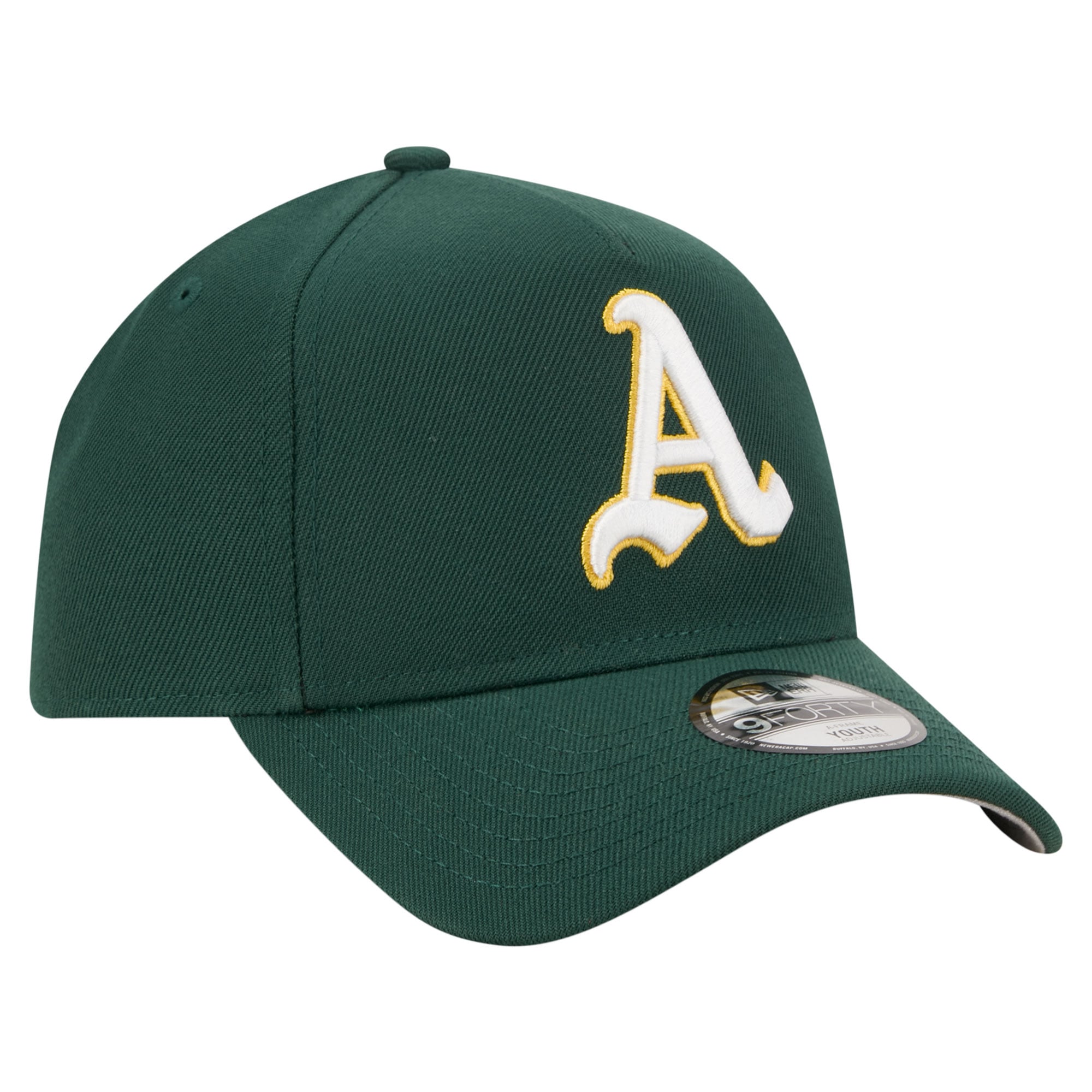 Casquette ajustable New Era verte Oakland Athletics Cooperstown Logo 9FORTY pour jeunes