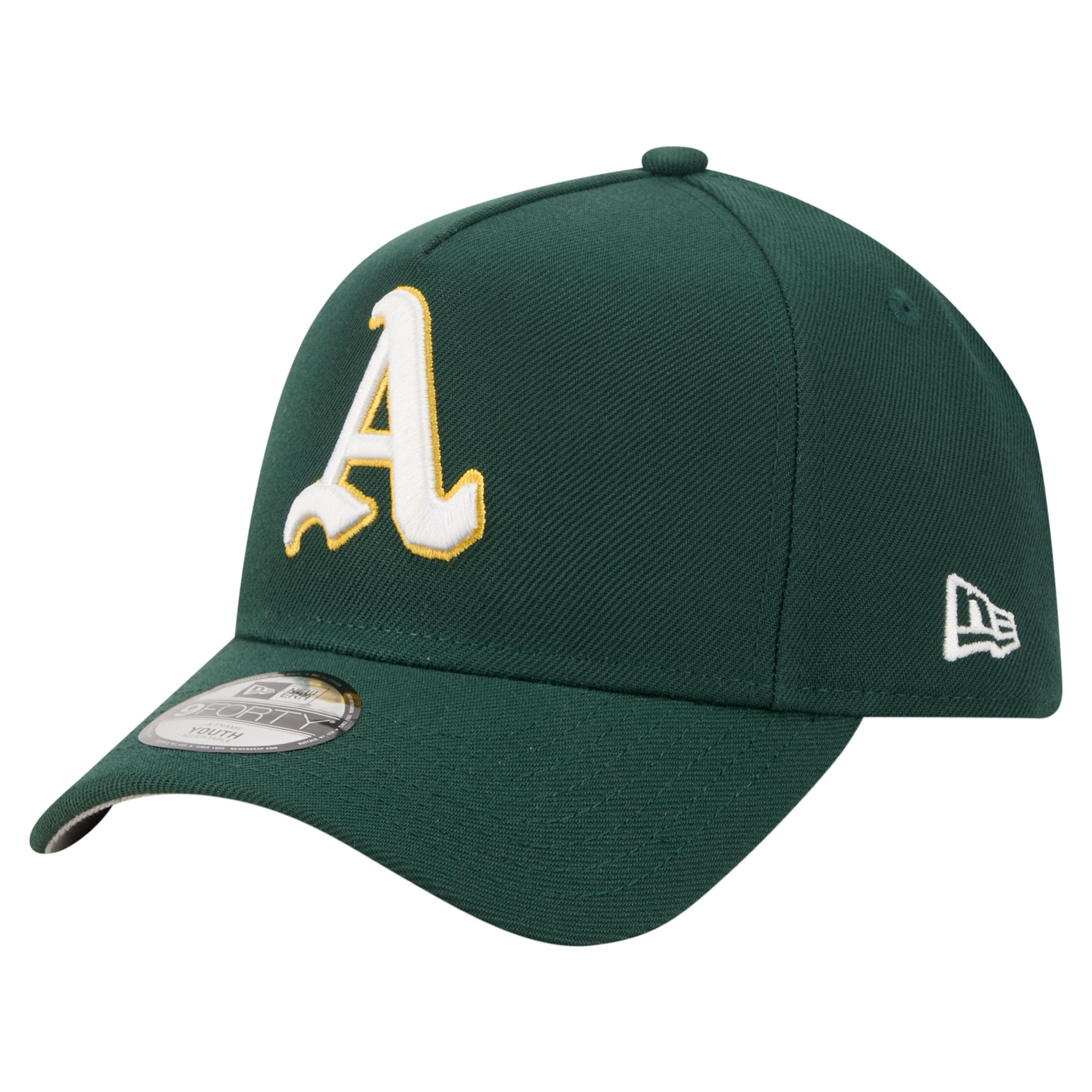 Casquette ajustable New Era verte Oakland Athletics Cooperstown Logo 9FORTY pour jeunes