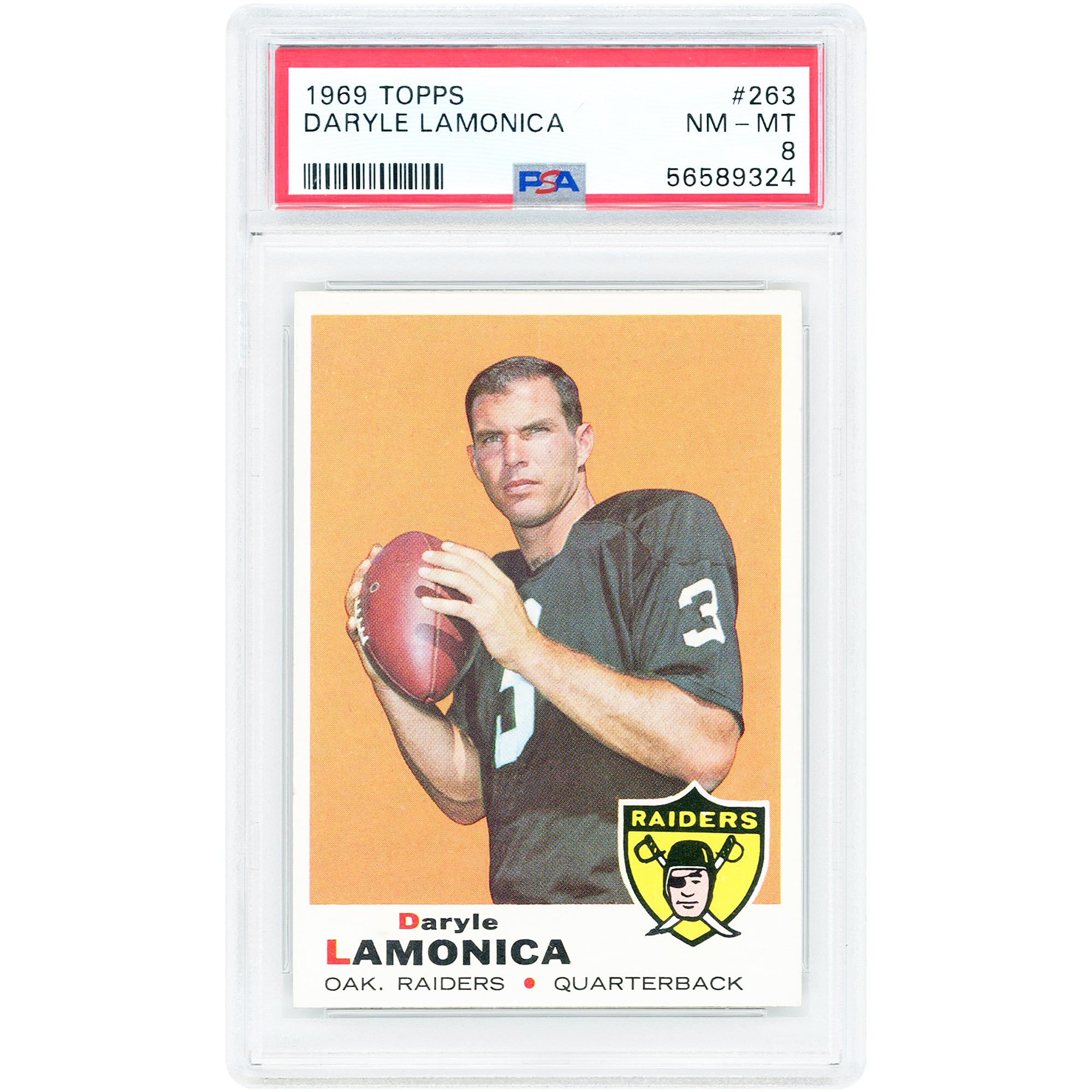 Daryle Lamonica Oakland Raiders 1969 Topps #263 PSA Authenticated 8 Card