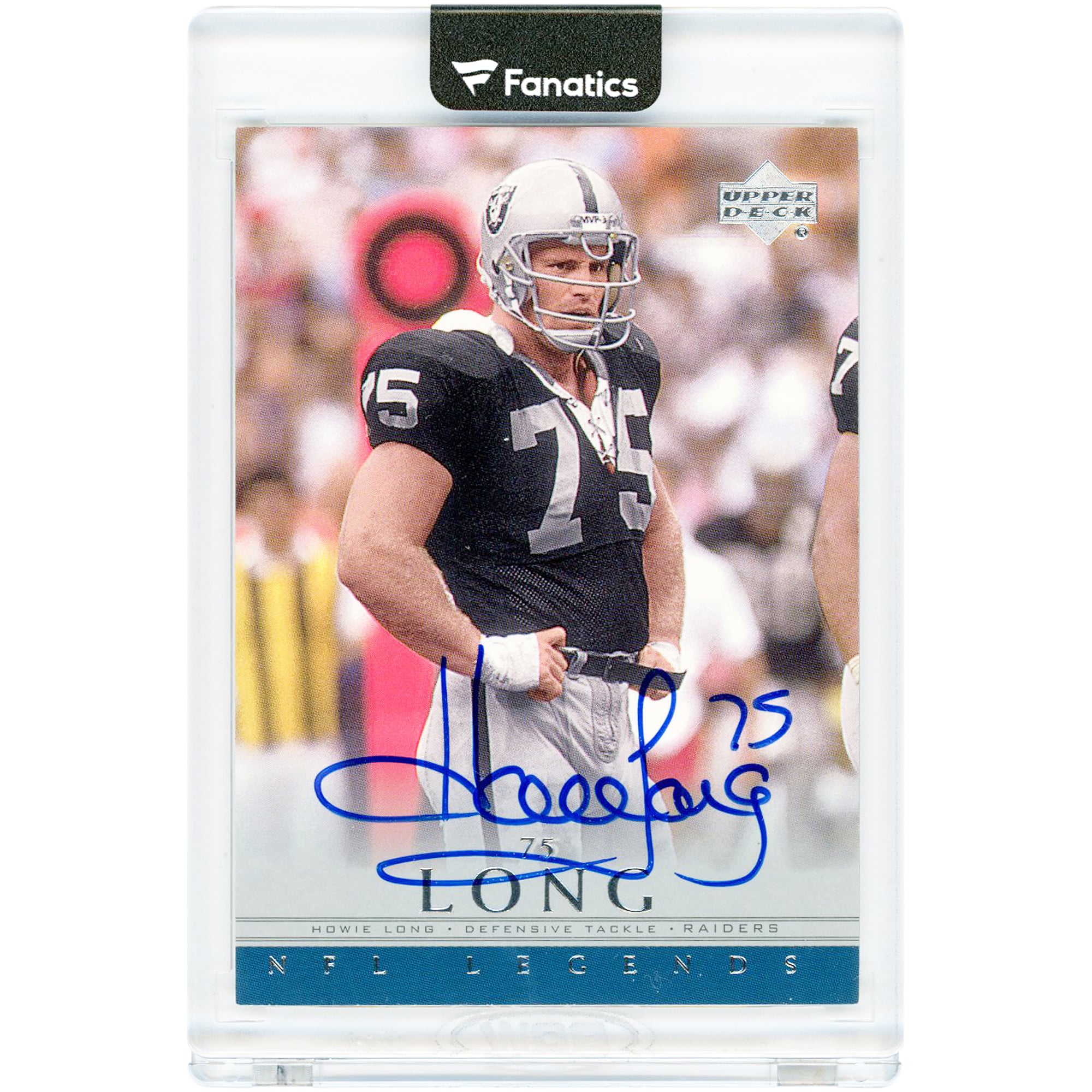 Carte autographiée Howie Long des Raiders d'Oakland, collection Upper Deck NFL Legends 2000, n° HL