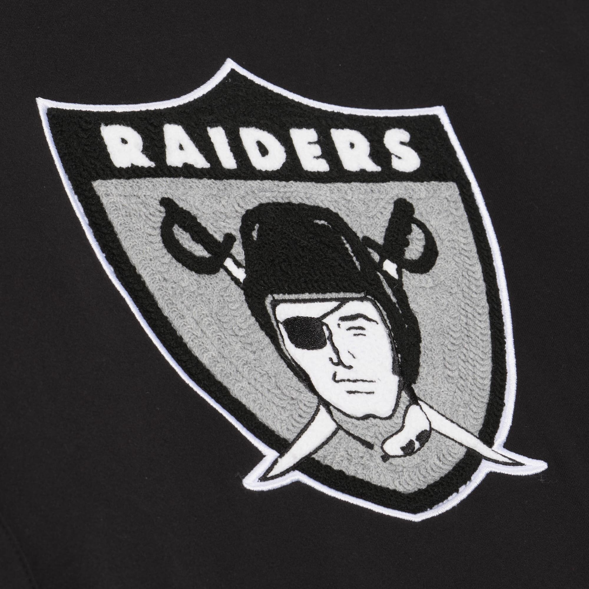 Sweat à capuche en polaire épaisse Mitchell & Ness Black Oakland Raiders Gridiron Classics Premium Essentials pour homme