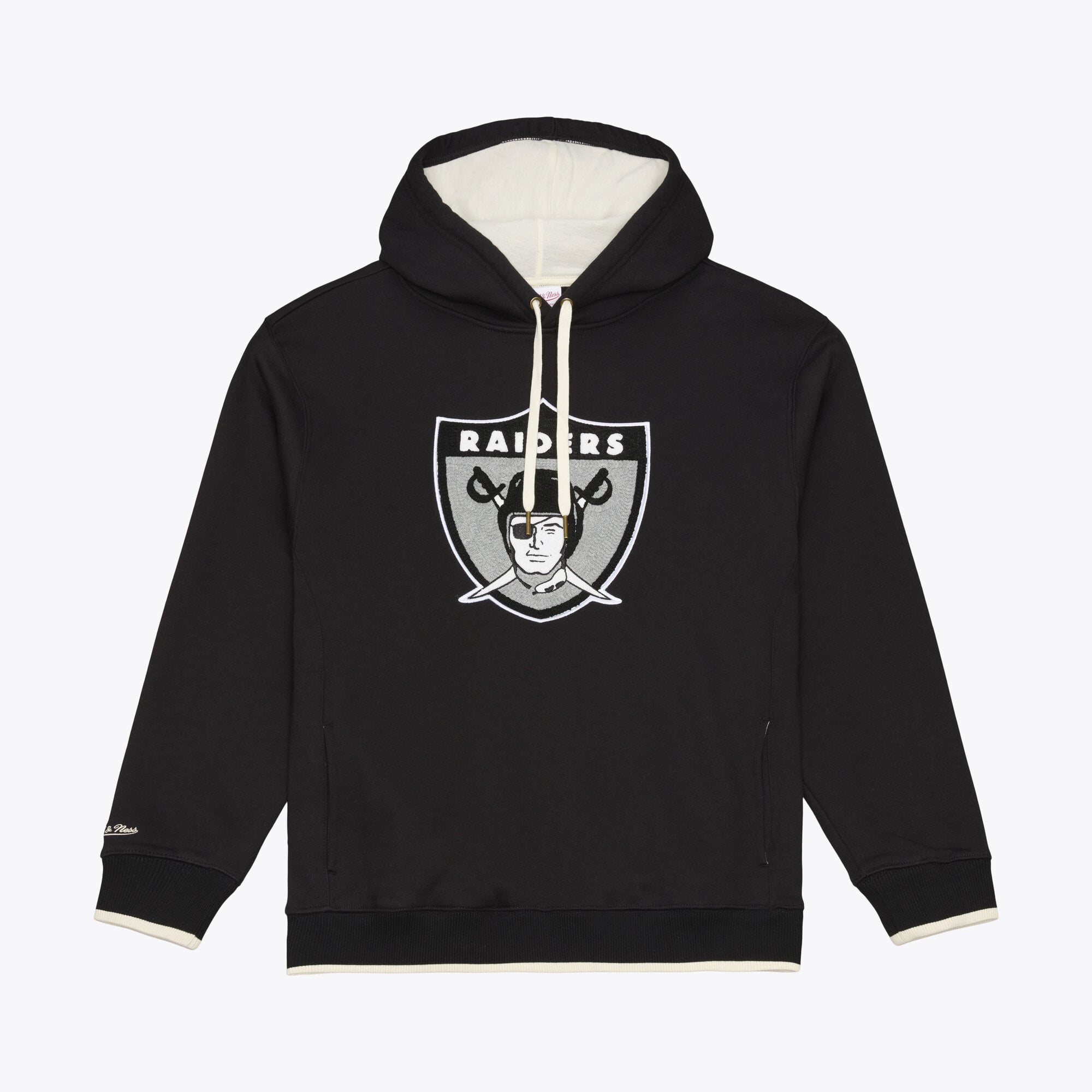Sweat à capuche en polaire épaisse Mitchell & Ness Black Oakland Raiders Gridiron Classics Premium Essentials pour homme
