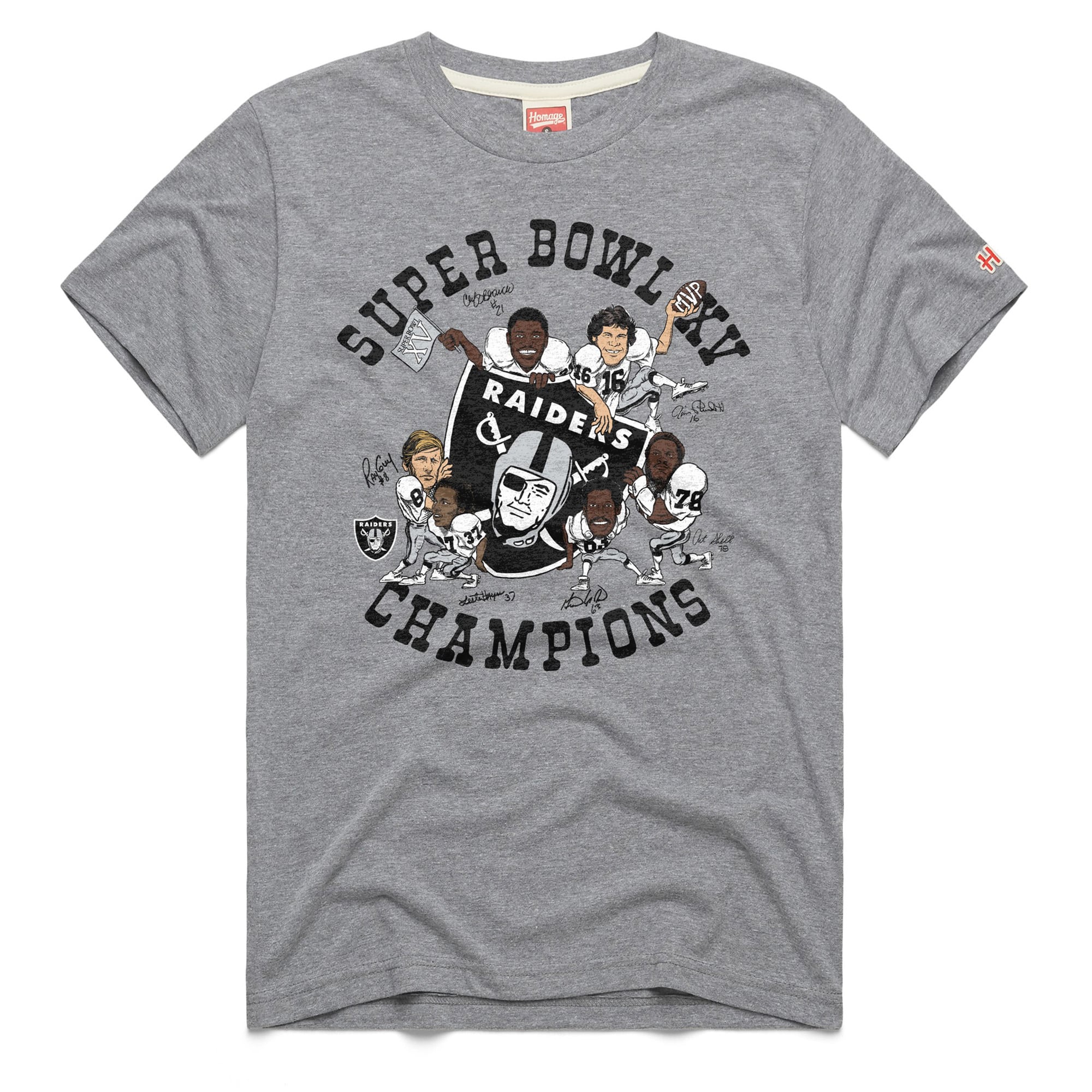T-shirt unisexe gris hommage aux Raiders d'Oakland pour le Super Bowl