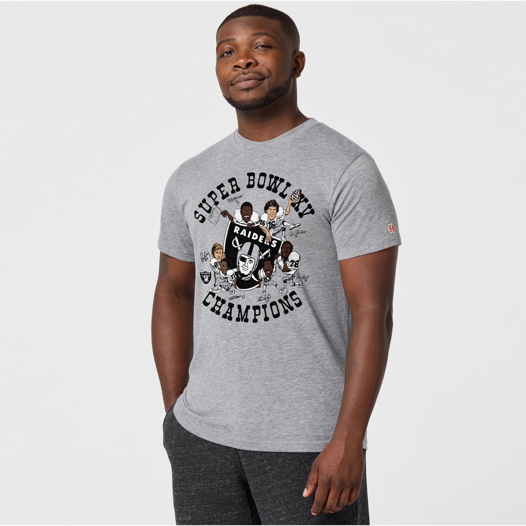 T-shirt unisexe gris hommage aux Raiders d'Oakland pour le Super Bowl