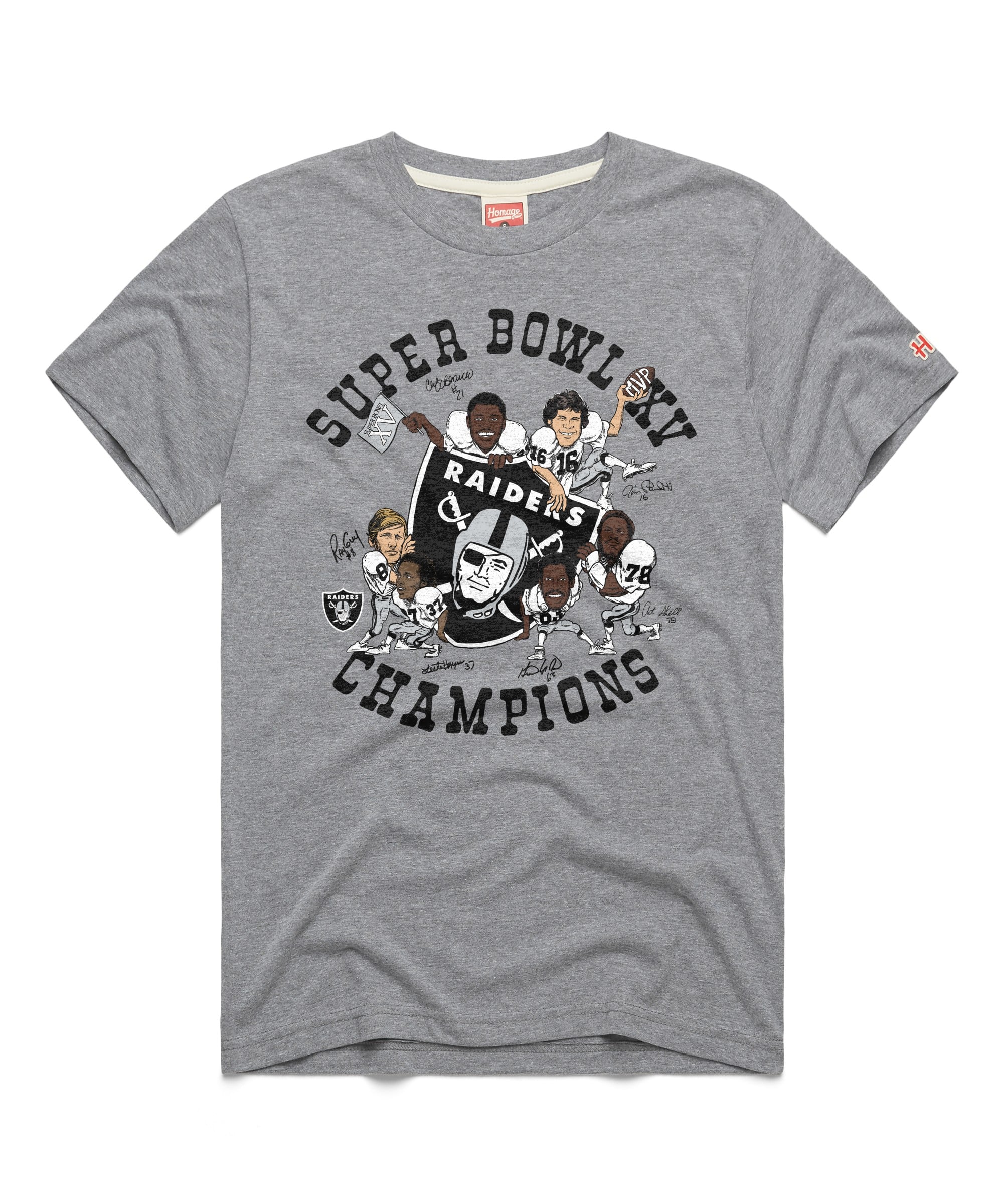 T-shirt unisexe gris hommage aux Raiders d'Oakland pour le Super Bowl