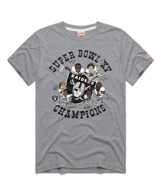  Oakland Raiders Homage Unisex Super Bowl T-Shirt - Gray