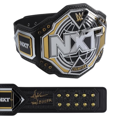 Oba Femi Autographed NXT Championship Replica Title Belt with "THE RULER" Inscription