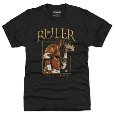 Oba Femi 500 Level The Ruler Crown Tri-Blend T-Shirt - Black