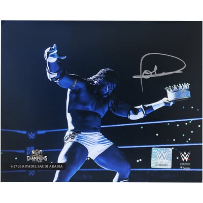 Oba Femi WWE Autographed Fanatics Authentic 8" x 10" 2026 King of the Ring Celebration In Spotlight Photograph