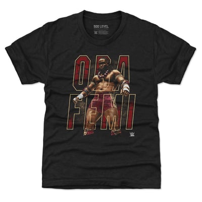 Oba Femi 500 Level Youth Outline Name T-Shirt - Black