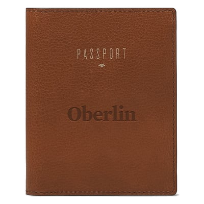Oberlin Yeomen Fossil Travel RFID Passport Case - Brown