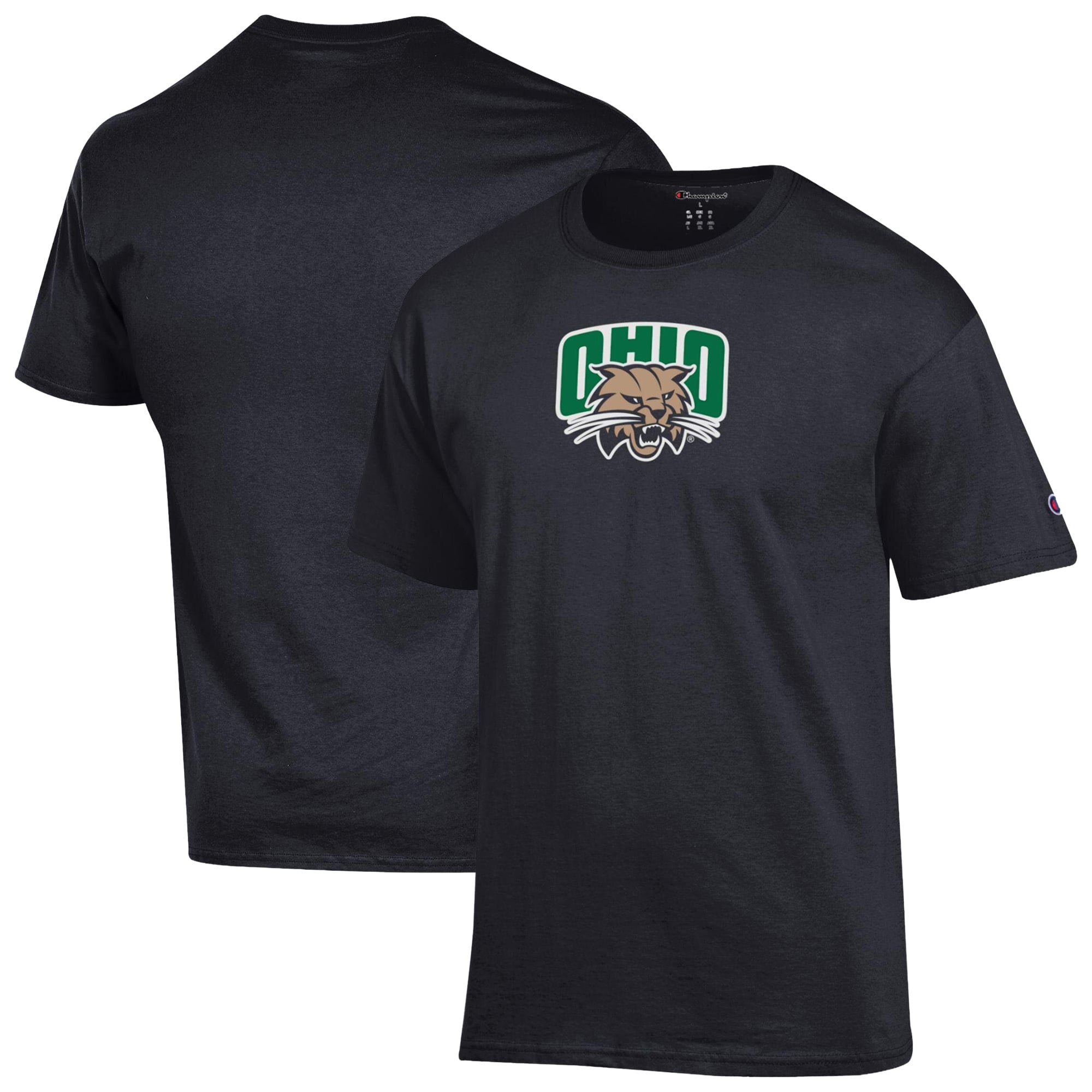 T-shirt Champion noir pour homme avec logo en forme d'arche des Ohio Bobcats