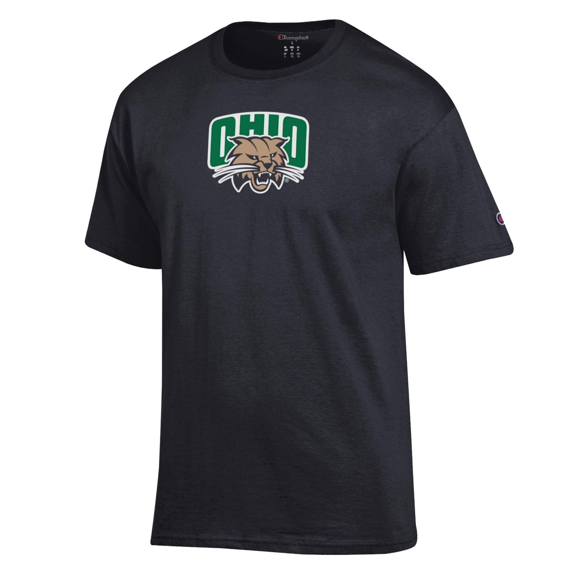 T-shirt Champion noir pour homme avec logo en forme d'arche des Ohio Bobcats