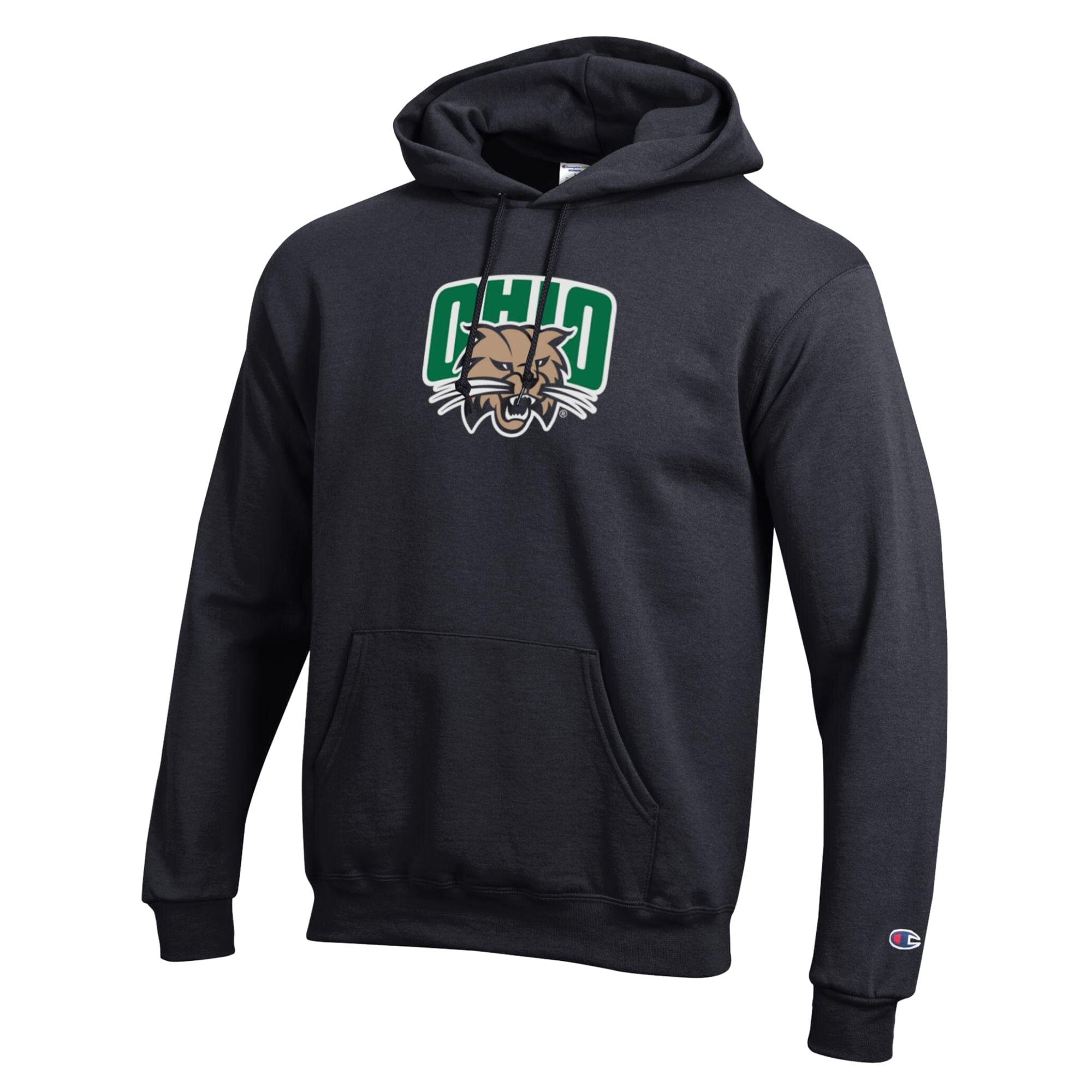 Sweat à capuche Champion noir Ohio Bobcats Powerblend pour homme