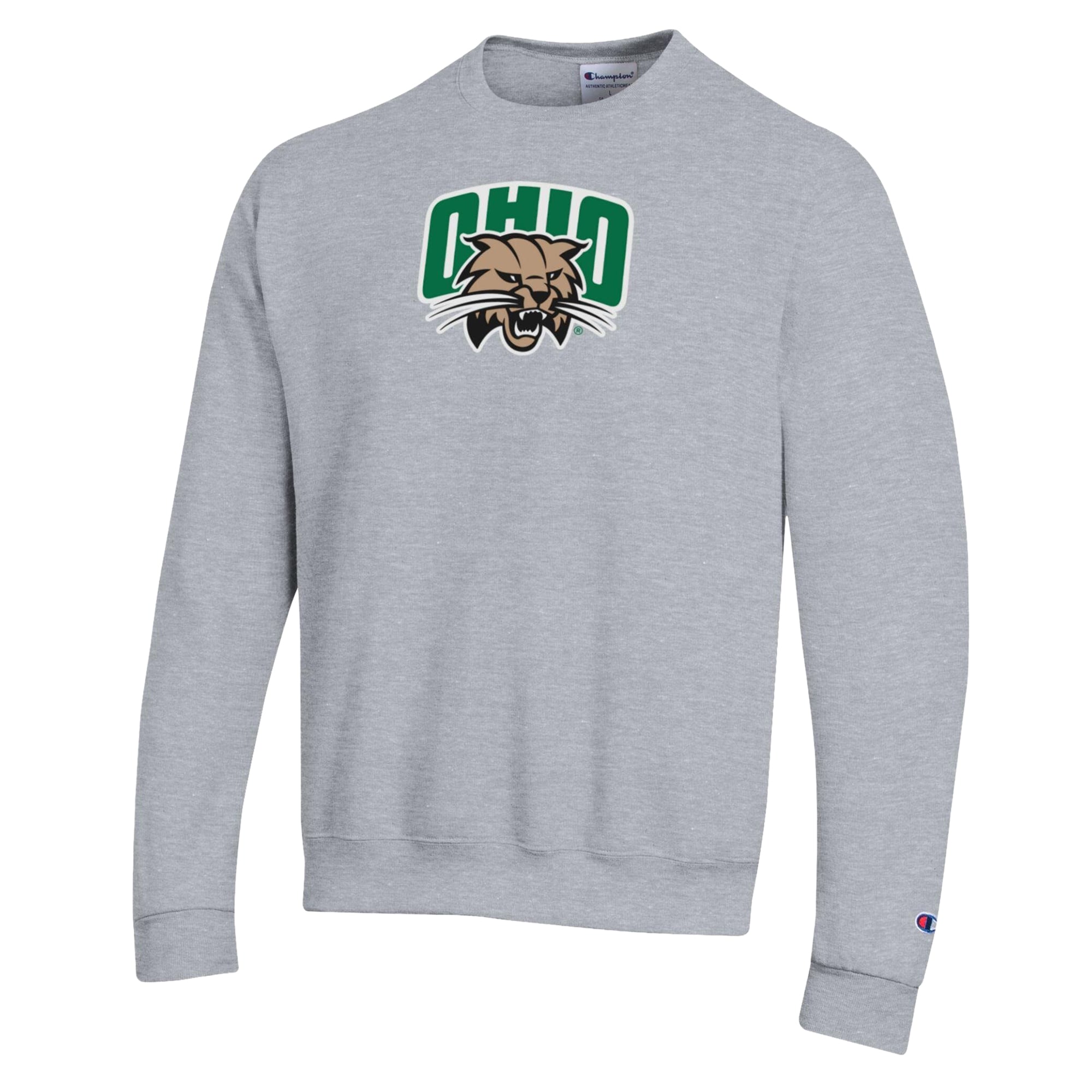 Sweat-shirt Champion pour homme, gris chiné, Ohio Bobcats Arch Powerblend