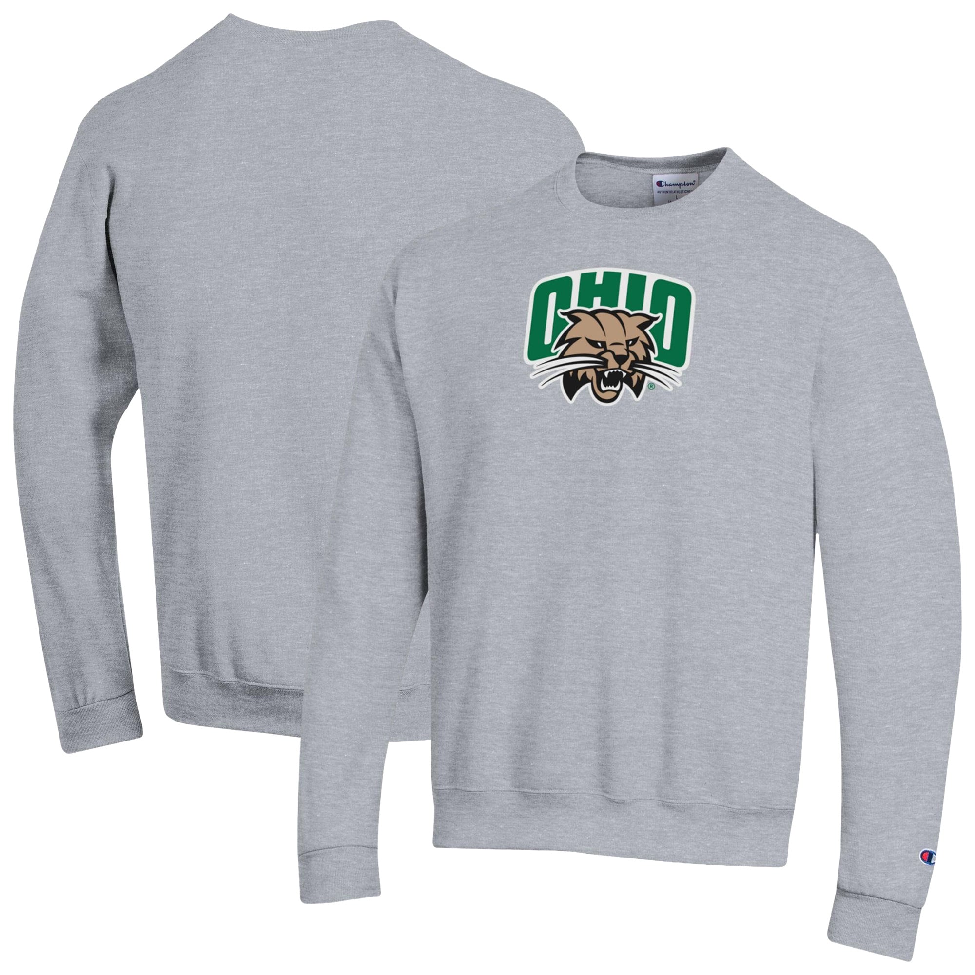 Sweat-shirt Champion pour homme, gris chiné, Ohio Bobcats Arch Powerblend