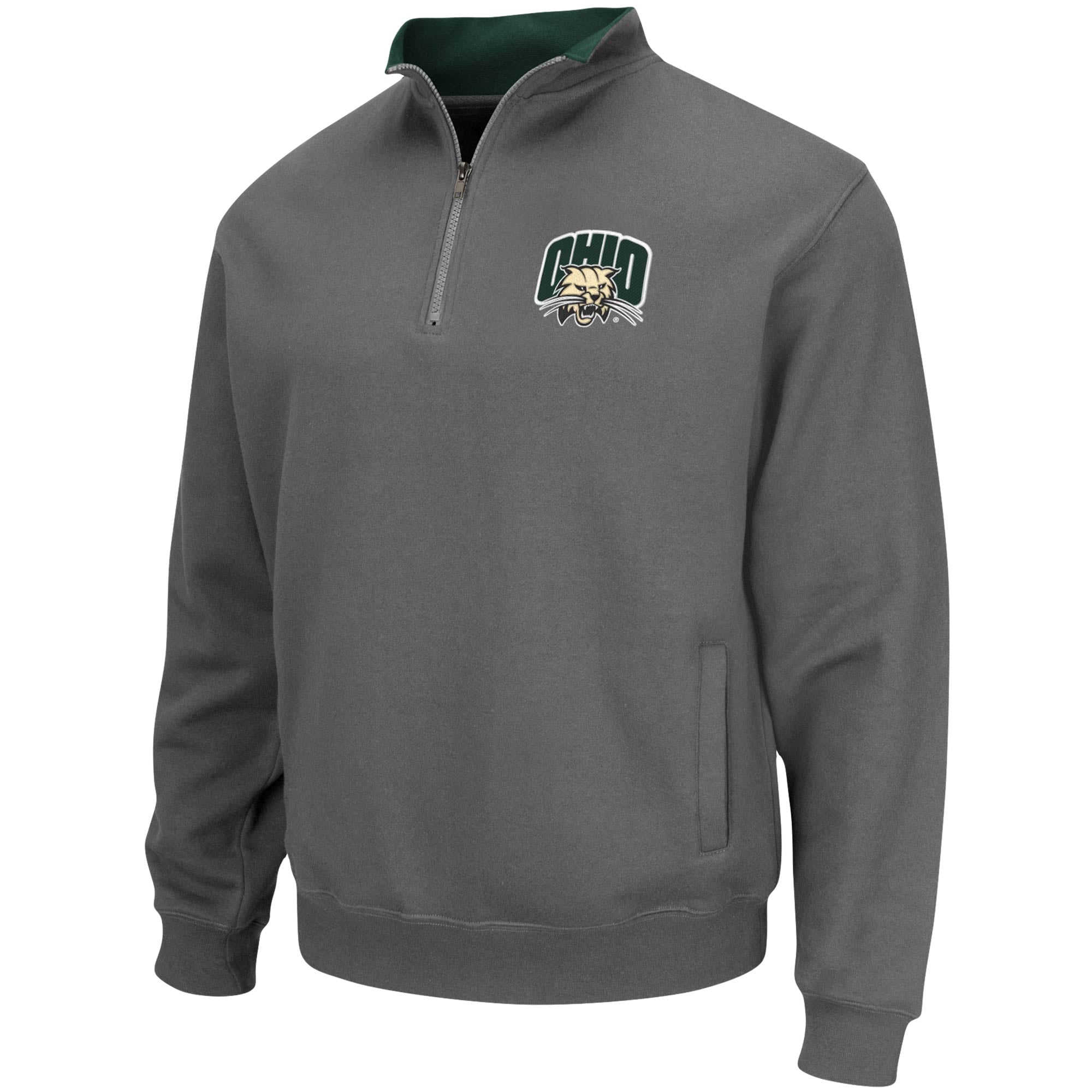 Men's Colosseum Green Ohio Bobcats Tortugas Logo Quarter-Zip Jacket