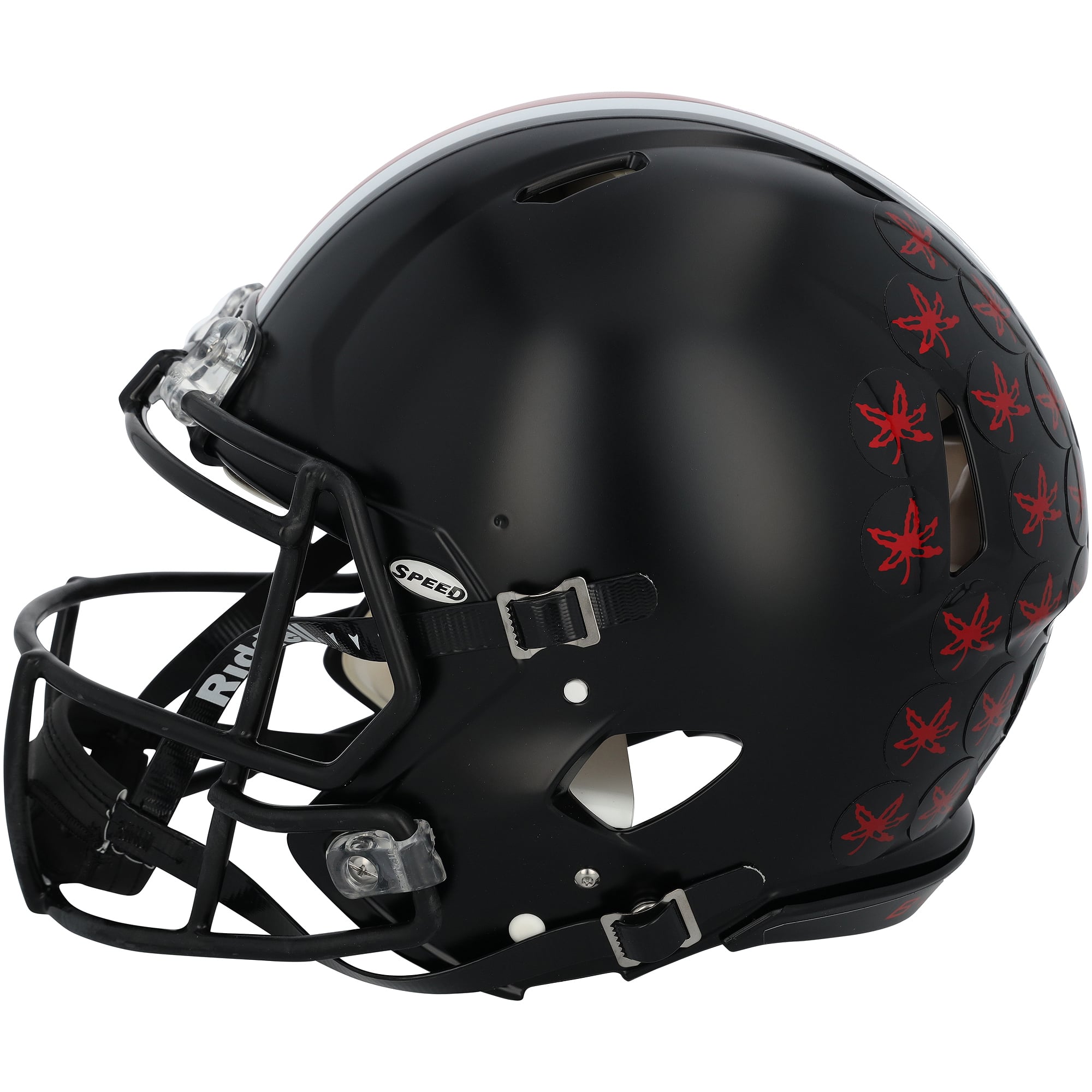 Casque Riddell Speed ​​Authentic noir satiné, autographié par Archie Griffin (Ohio State Buckeyes), avec inscription « HT 74-75 ».