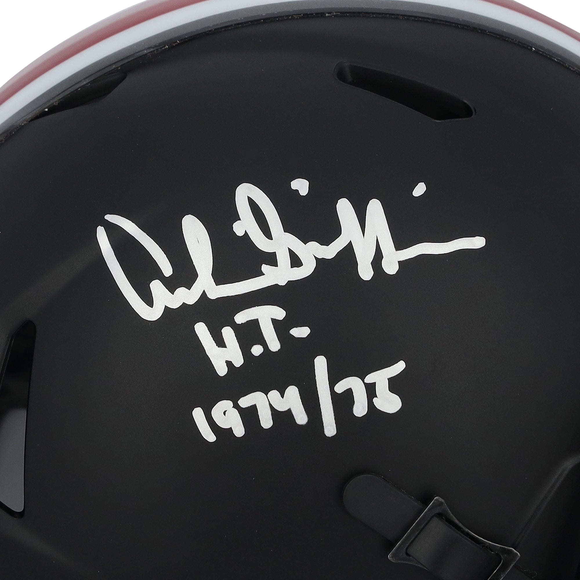 Casque Riddell Speed ​​Mini noir satiné autographié par Archie Griffin (Ohio State Buckeyes) avec inscription « HT 74-75 »