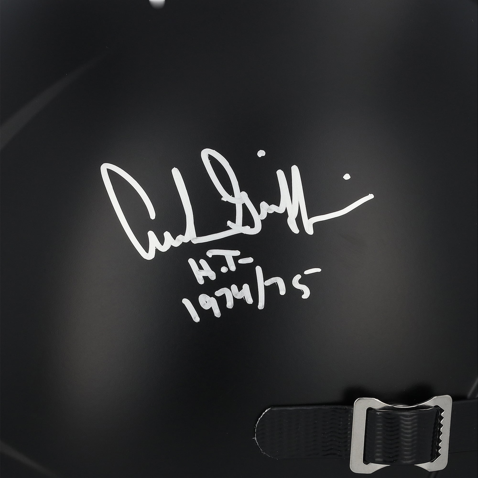 Casque réplique Riddell noir satiné Speed, autographié par Archie Griffin (Ohio State Buckeyes), avec inscription « HT 74-75 ».