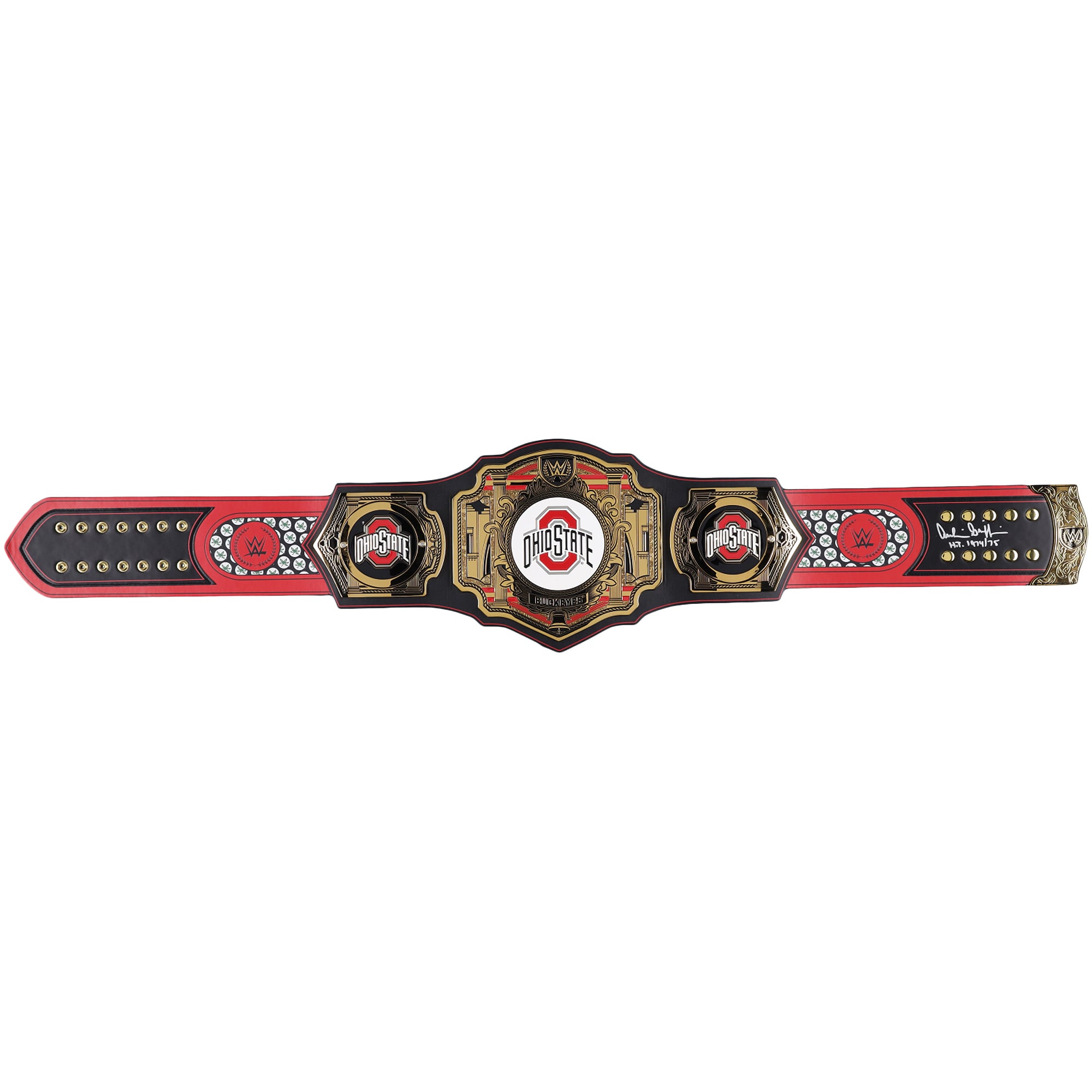 Ceinture de titre WWE autographiée par Archie Griffin (Ohio State Buckeyes) avec inscription « HT 74-75 »