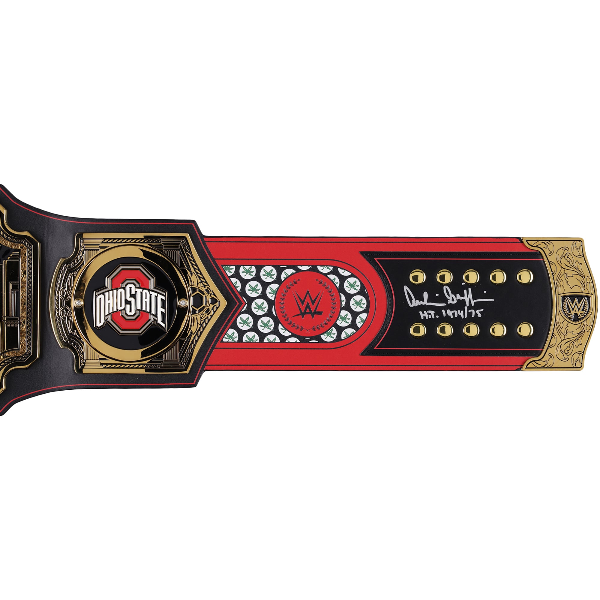 Ceinture de titre WWE autographiée par Archie Griffin (Ohio State Buckeyes) avec inscription « HT 74-75 »