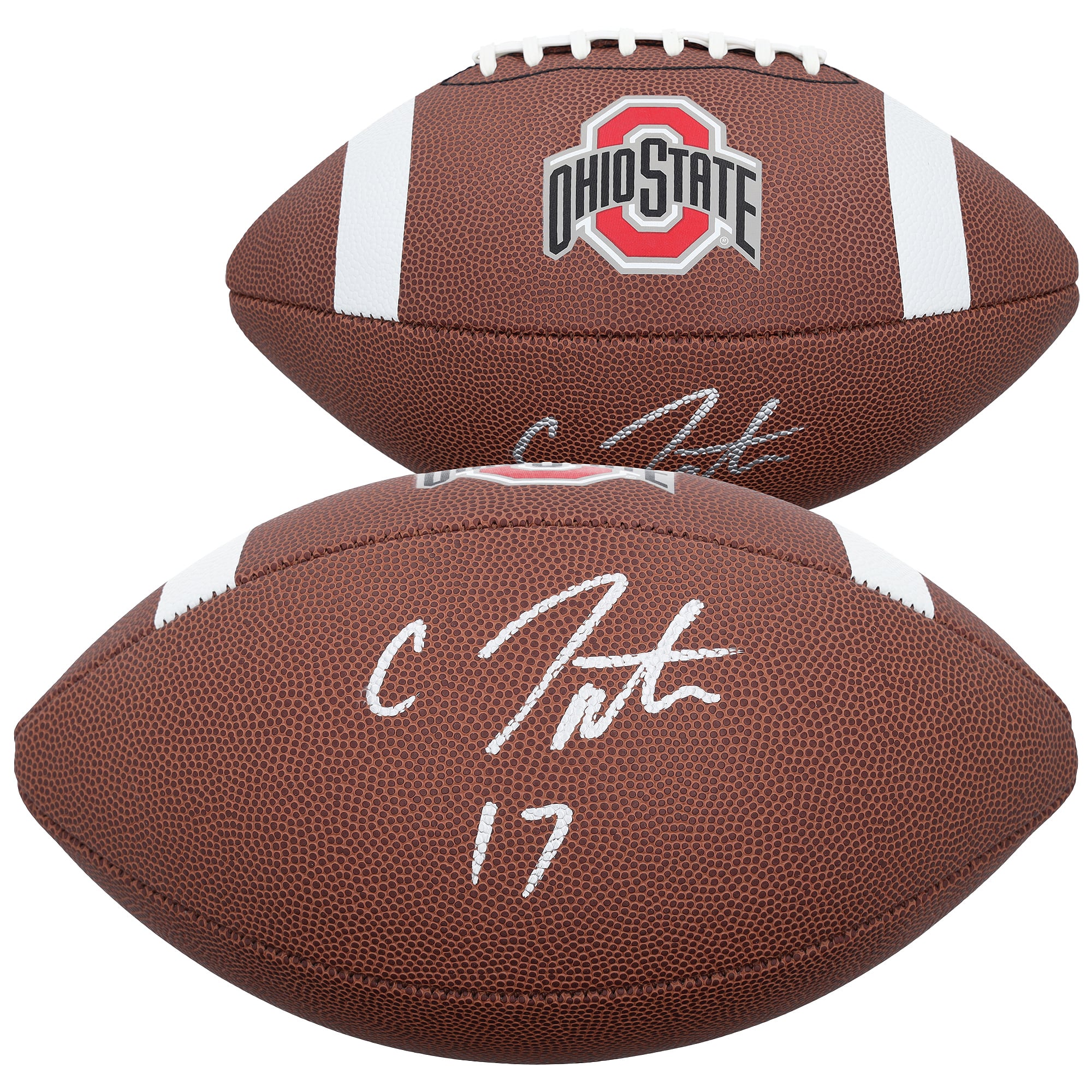 Carnell Tate Ohio State Buckeyes Autographed Nike Replica Football