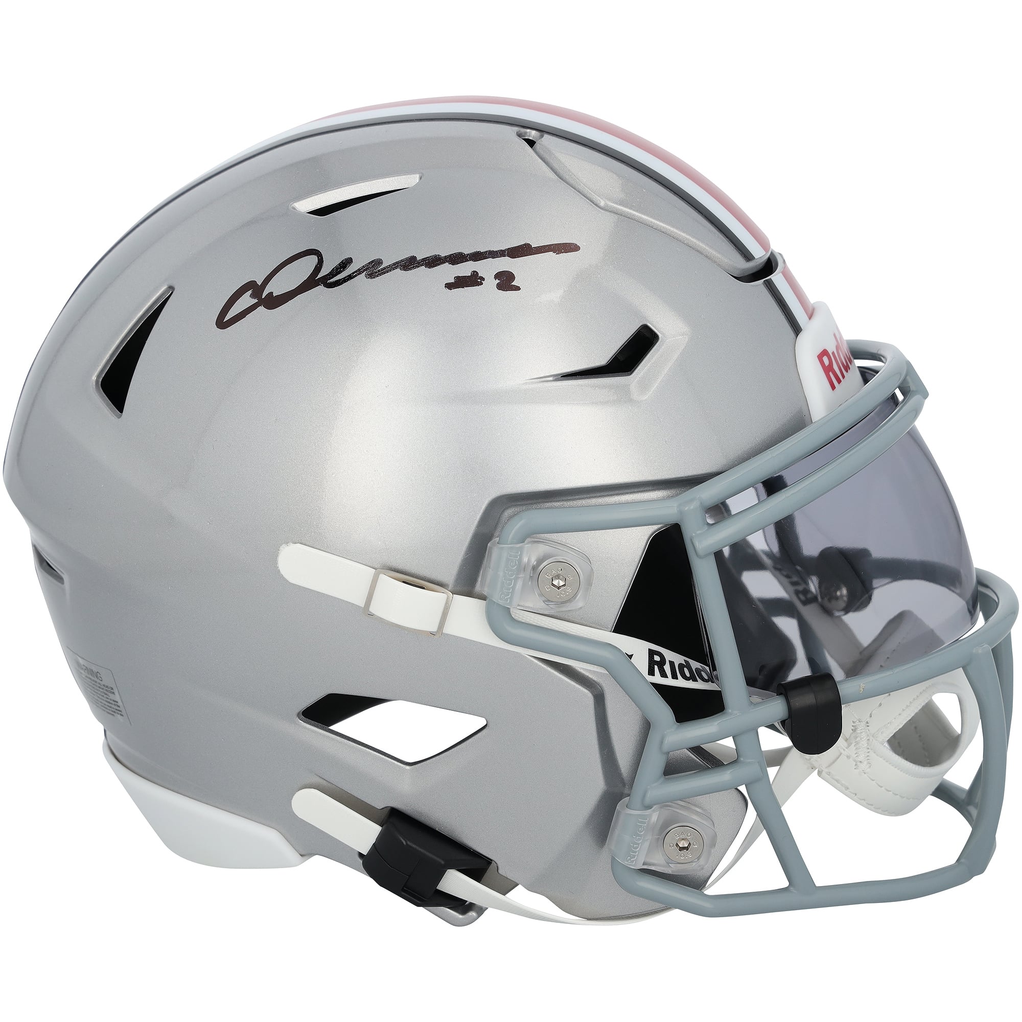 Casque Riddell Speed ​​Flex de taille moyenne autographié par Chris Olave, joueur des Ohio State Buckeyes