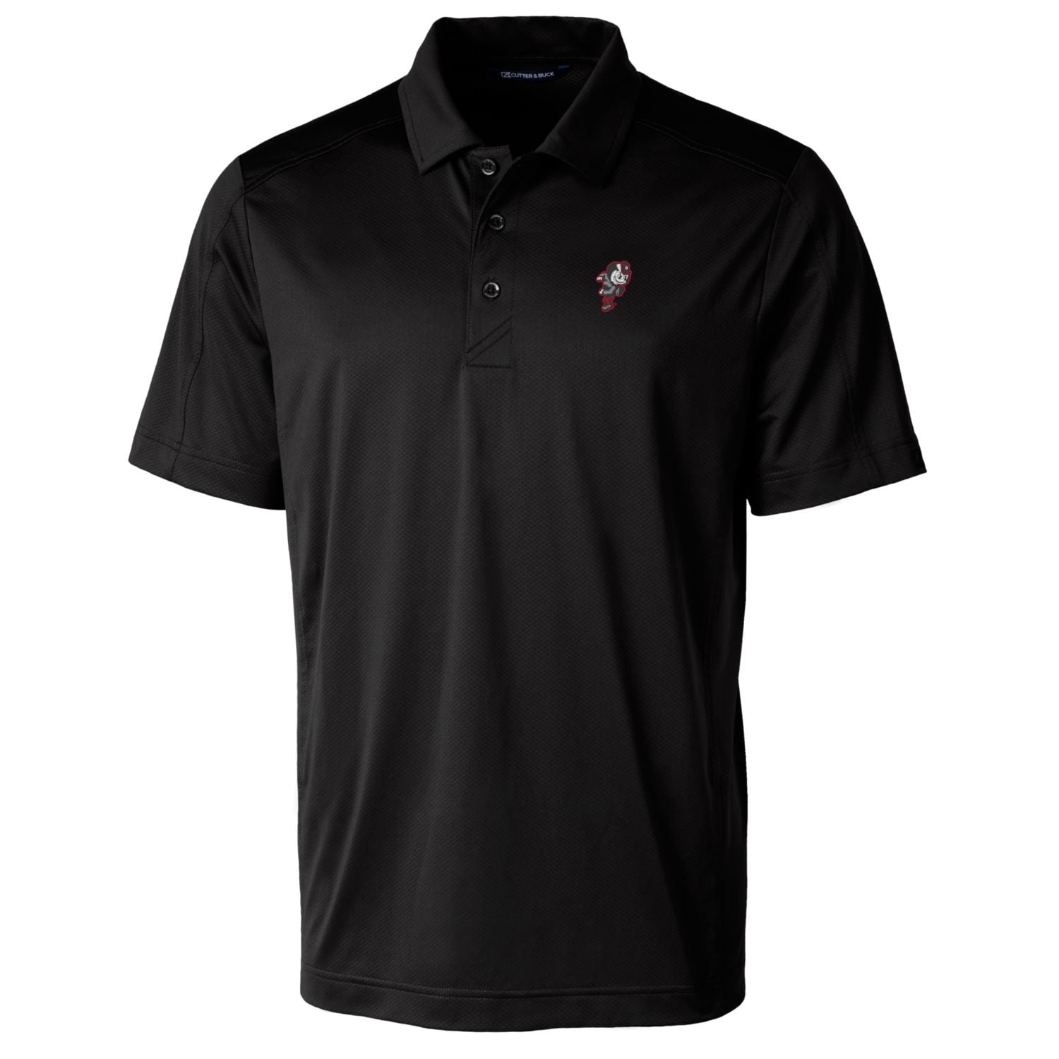 Cutter & Buck Black Ohio State Buckeyes Primary Team Logo Prospect Textured Stretch Polo