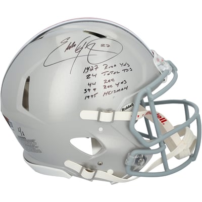 CUSTOM Ohio State Buckeyes Riddell SPEED Full Size Replica Football Helmet With Under Armour Eye Shield