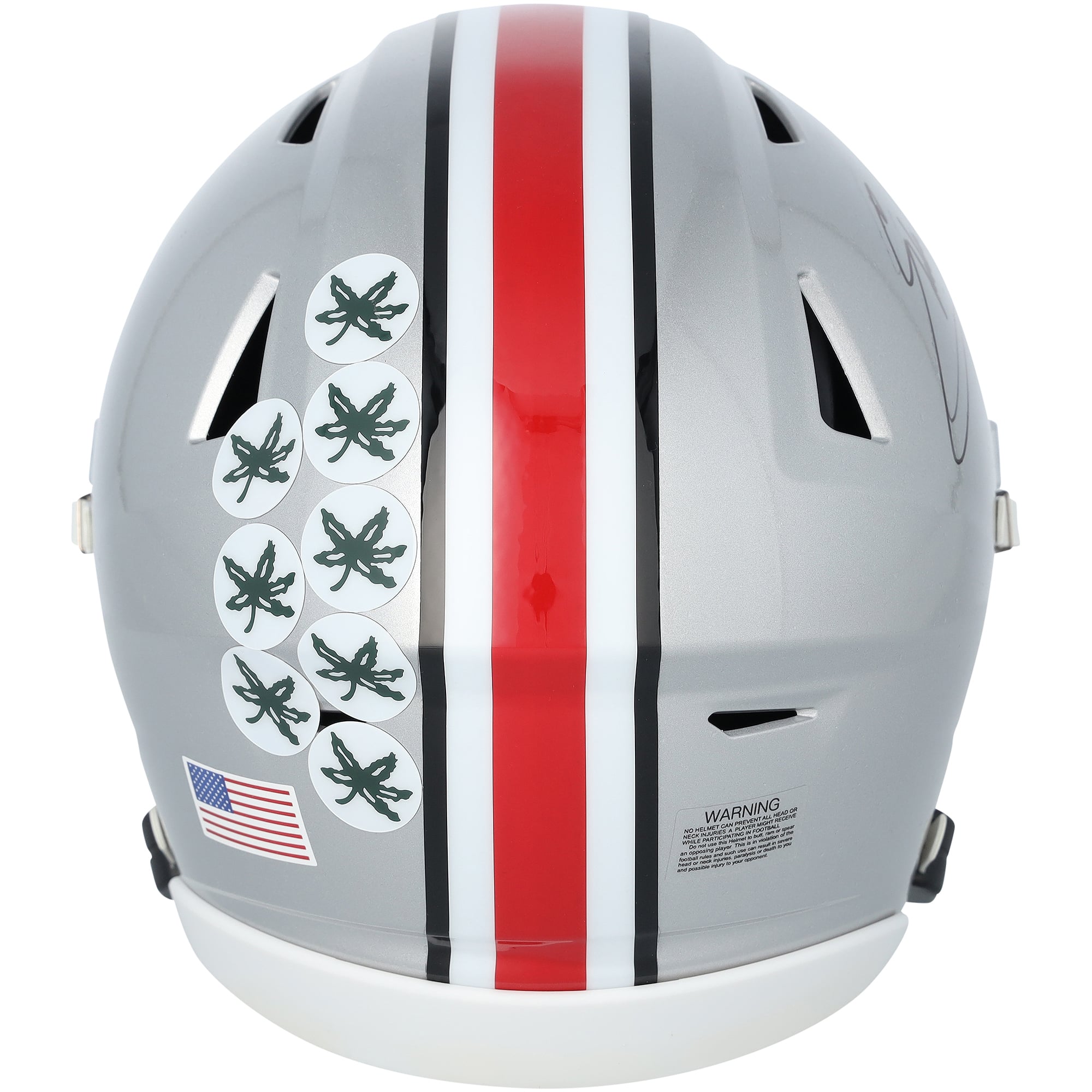 Casque Riddell Speed ​​Flex Mid-Size autographié par Eddie George, joueur des Ohio State Buckeyes, avec inscription « Heisman 1995 ».