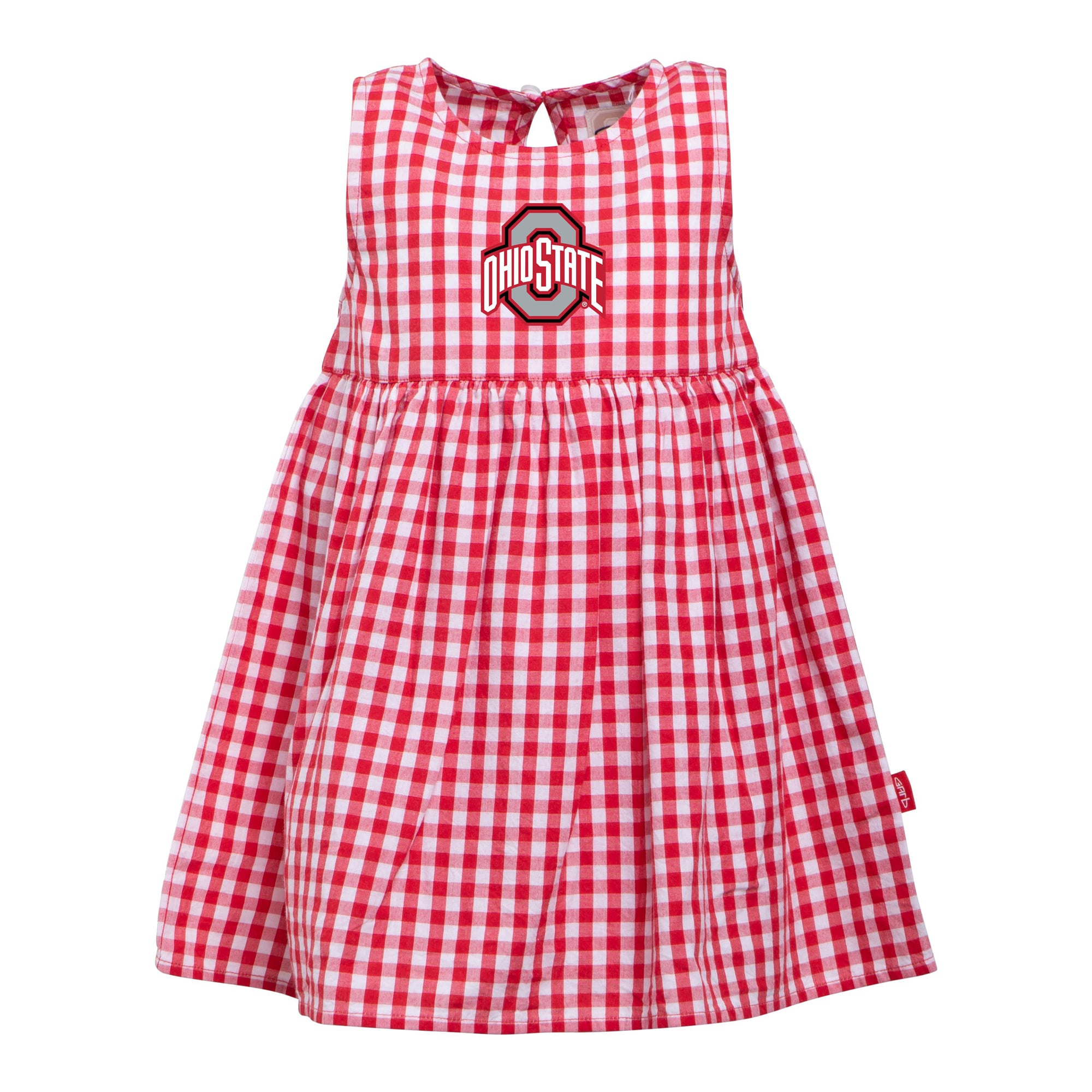 Girls Infant Garb Scarlet Ohio State Buckeyes Loren Gingham Dress