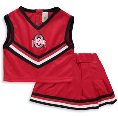 Ohio State Buckeyes Little King Girls Toddler Two-Piece Cheer Top & Skirt Set - Scarlet