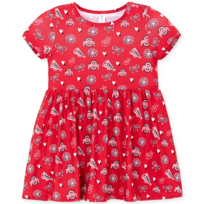 Ohio State Buckeyes ZooZatz Girls Toddler All-Over Print Short Sleeve Dress - Scarlet