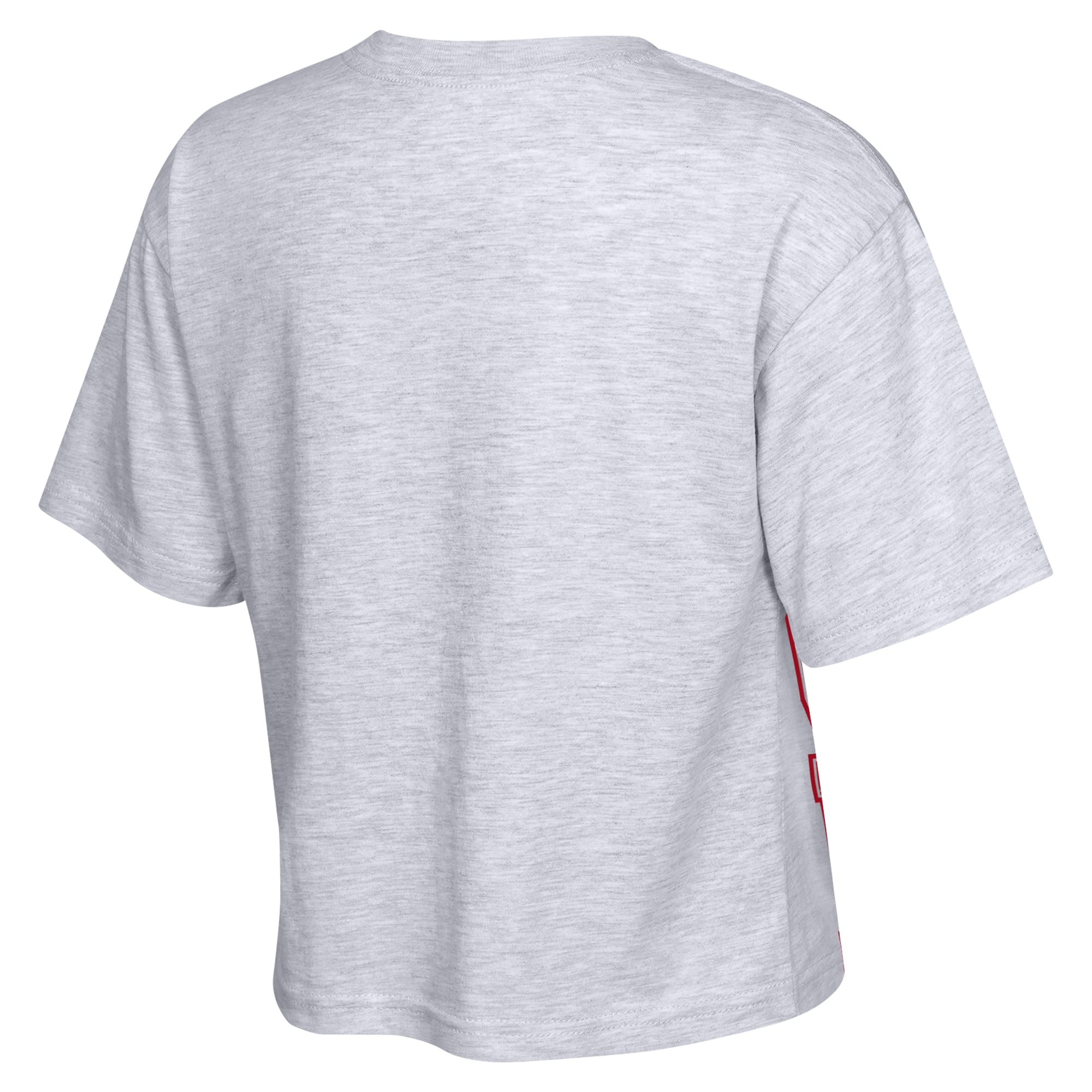 Girls Youth Outerstuff Heather Gray Ohio State Buckeyes Big Team Energy Cropped Boxy T-Shirt
