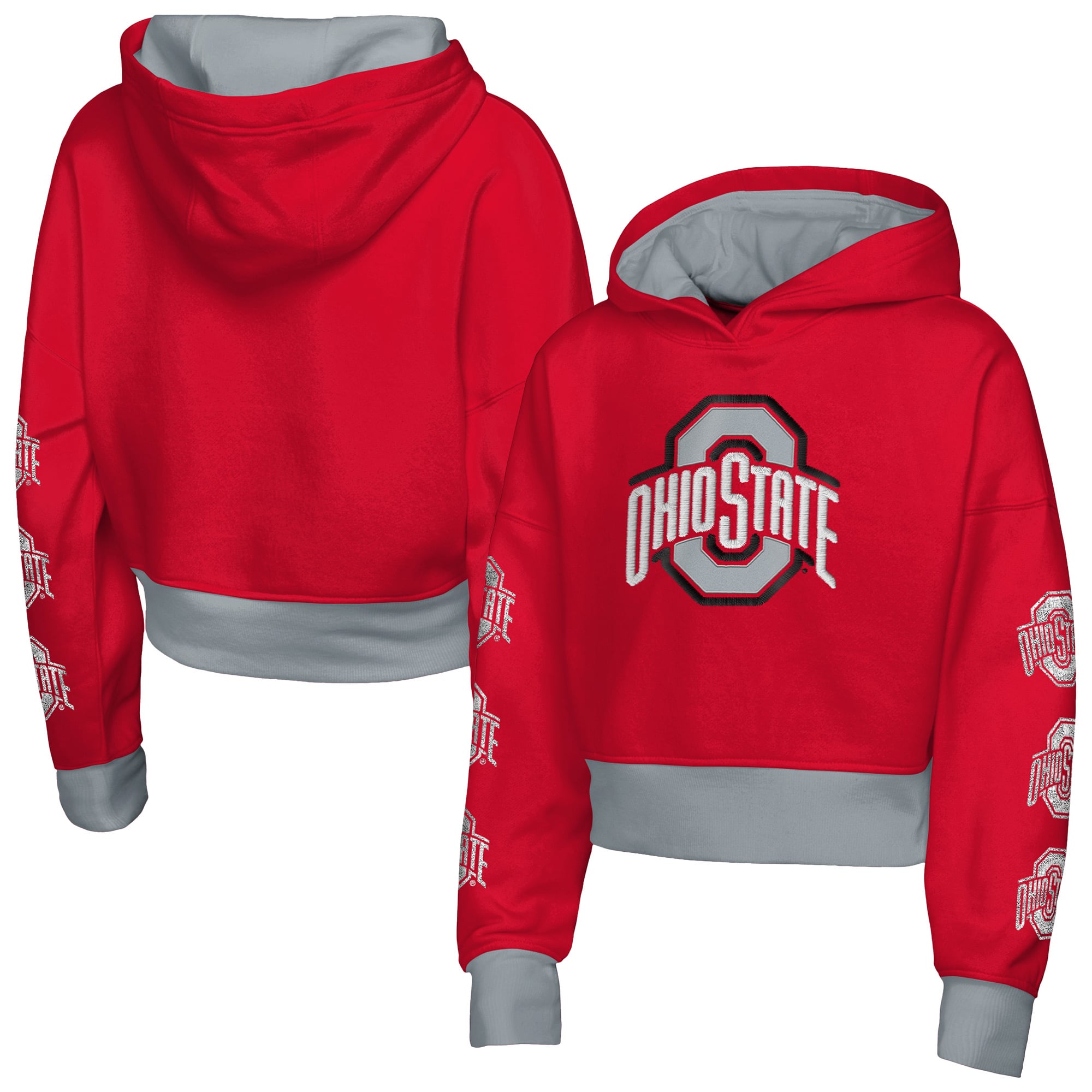 Girls Youth Outerstuff Scarlet Ohio State Buckeyes Fair Catch Poly Fleece Hoodie