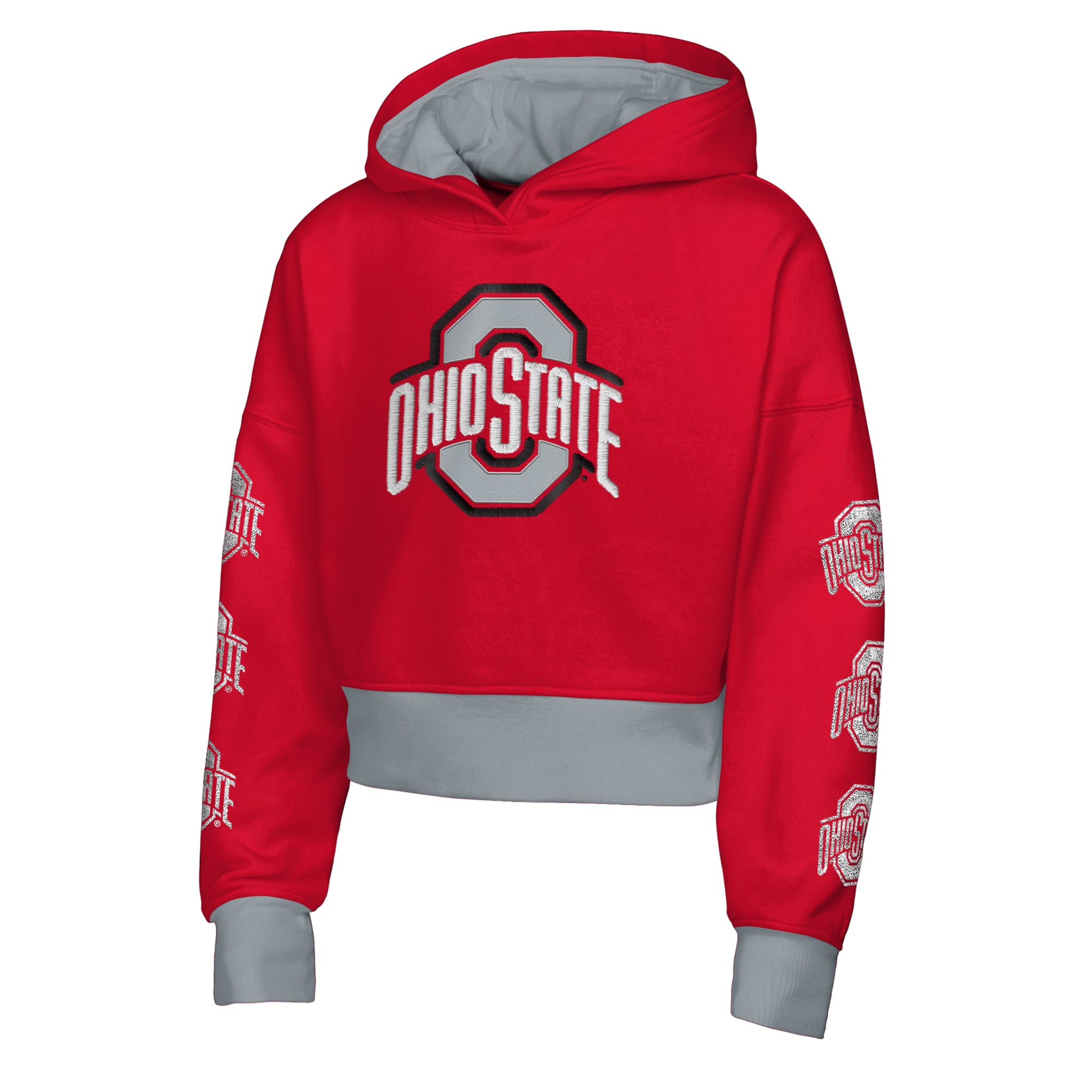 Girls Youth Outerstuff Scarlet Ohio State Buckeyes Fair Catch Poly Fleece Hoodie