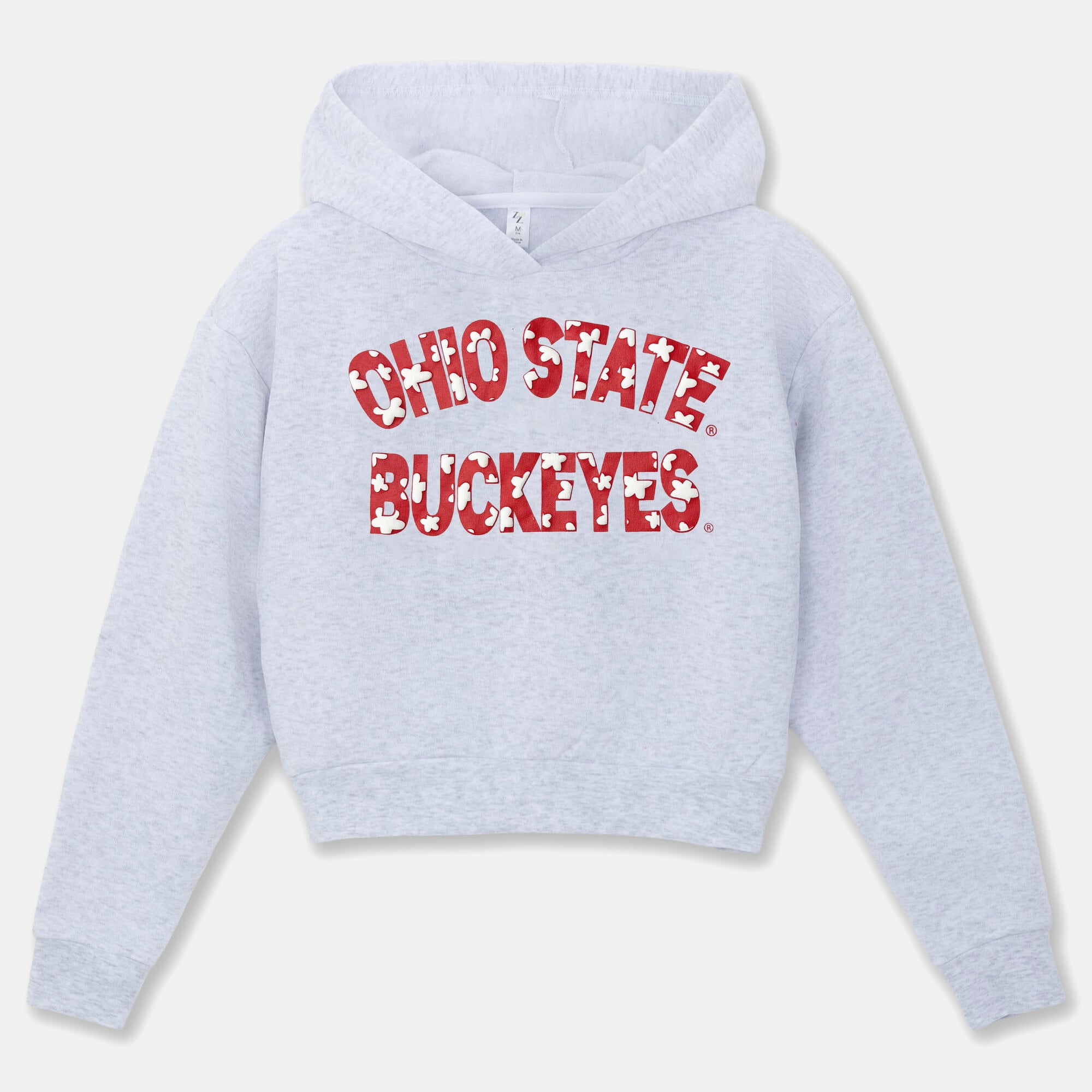 Girls Youth ZooZatz Gray Ohio State Buckeyes Cropped Hoodie